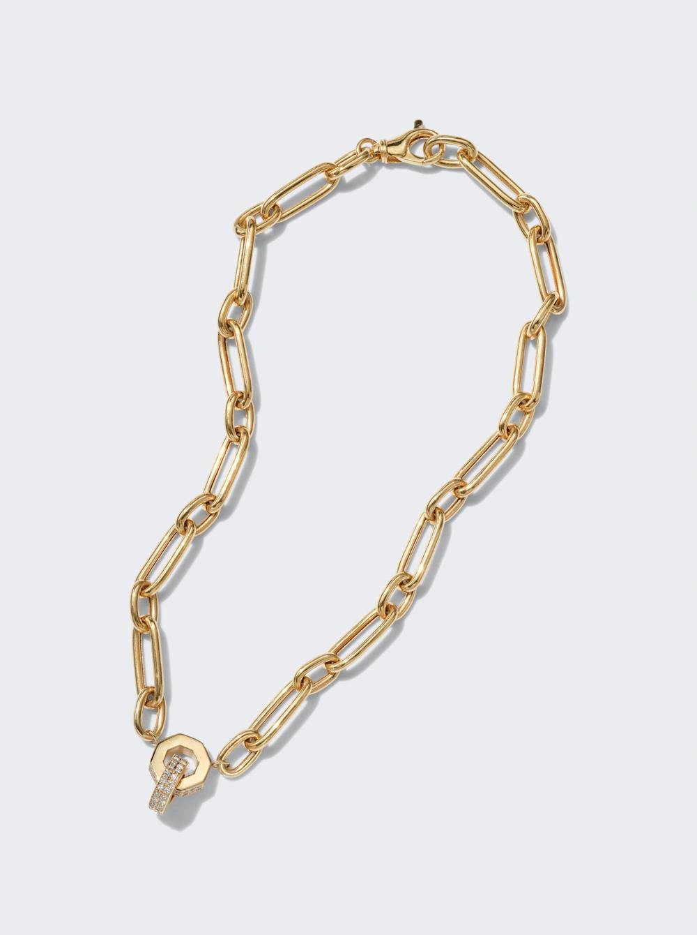 Double Diamond Pave Bolt Choker 18k Yellow Gold  | The Webster by NICOLE TRUNFIO