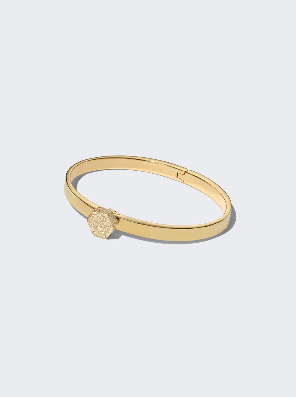 Solid Band And Pave Topper Universe Bracelet 18k Yellow Gold  | The Webster by NICOLE TRUNFIO
