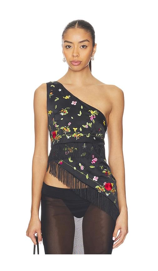 NIIHAI Lara Fringe Top in Black by NIIHAI
