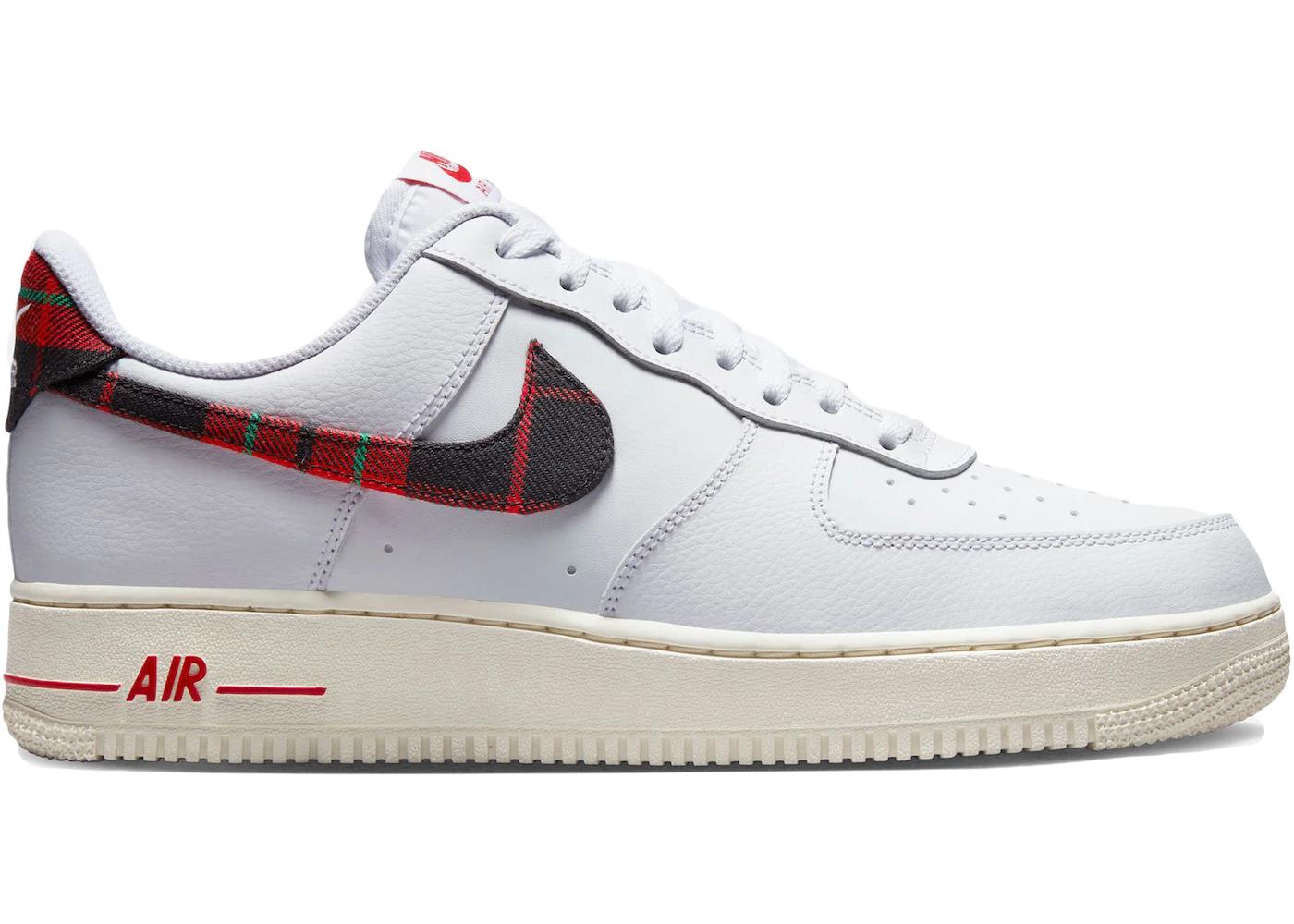 Air Force 1 Low '07 LV8 Tartan Plaid White University Red by NIKE