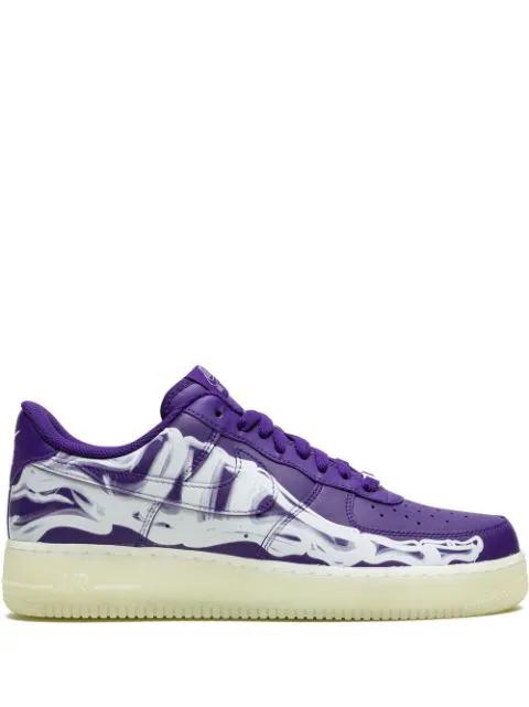 Air Force 1 Low '07 QS "Purple Skeleton Halloween" sneakers by NIKE