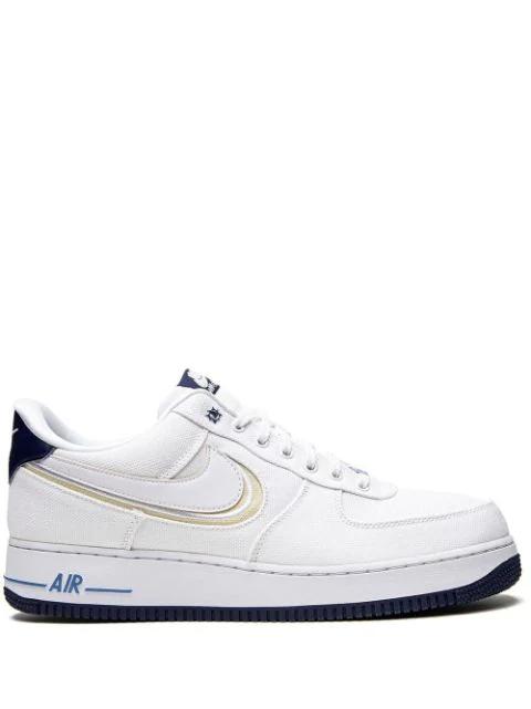 Air Force 1 PRM "White/White Fossil/Blue Void" sneakers by NIKE