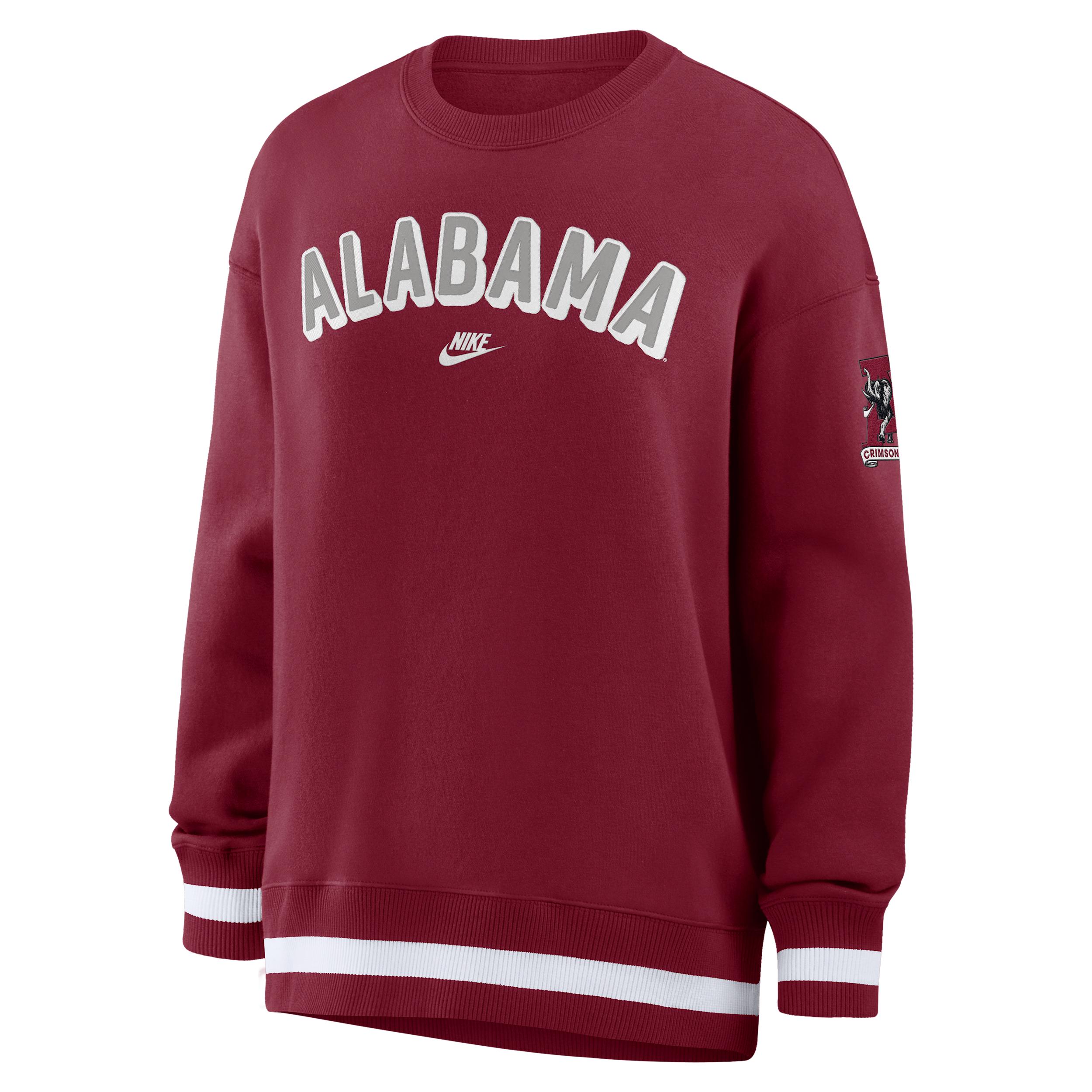 Alabama Legacy Phoenix Nike Women's College Oversized Pullover Crew by NIKE