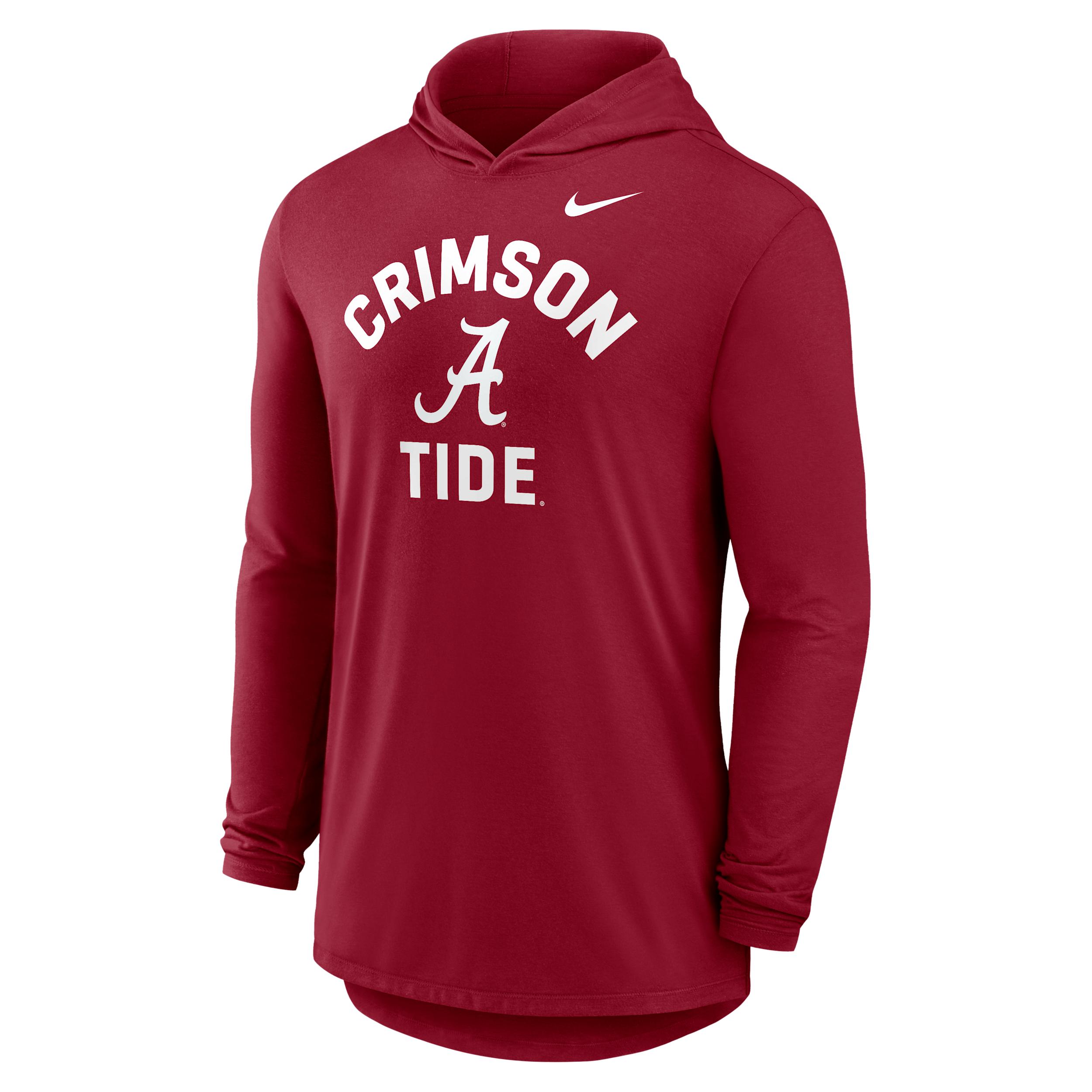 Alabama Primetime Arch Nike Men's Dri-FIT College Long-Sleeve Hooded T-Shirt by NIKE