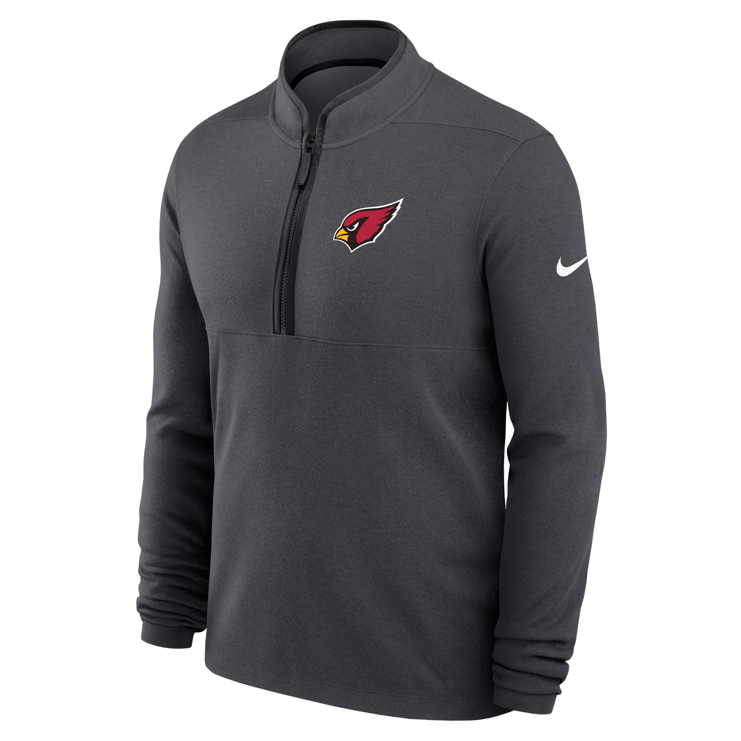 Arizona Cardinals Logo Victory Nike Men's Dri-FIT NFL 1/2-Zip Long-Sleeve Top by NIKE