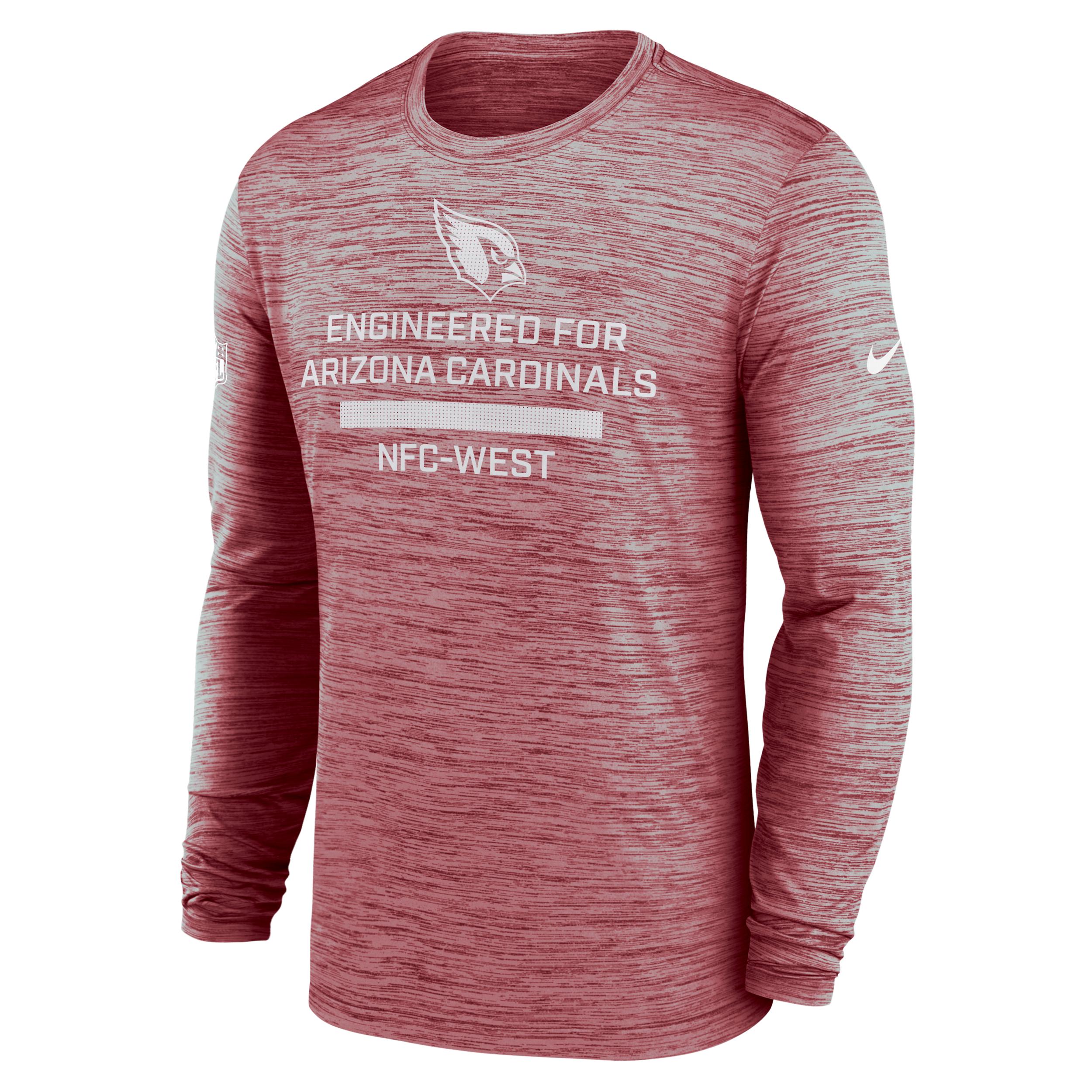 Arizona Cardinals Sideline Team Issue Velocity Nike Men's Dri-FIT NFL Long-Sleeve T-Shirt by NIKE