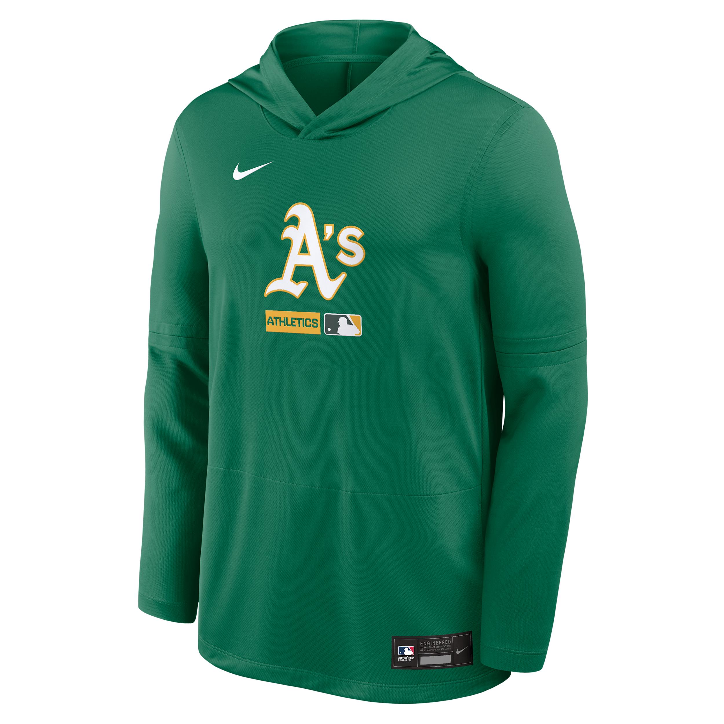 Athletics Authentic Collection Nike Men's Dri-FIT MLB Long-Sleeve Hooded Top by NIKE