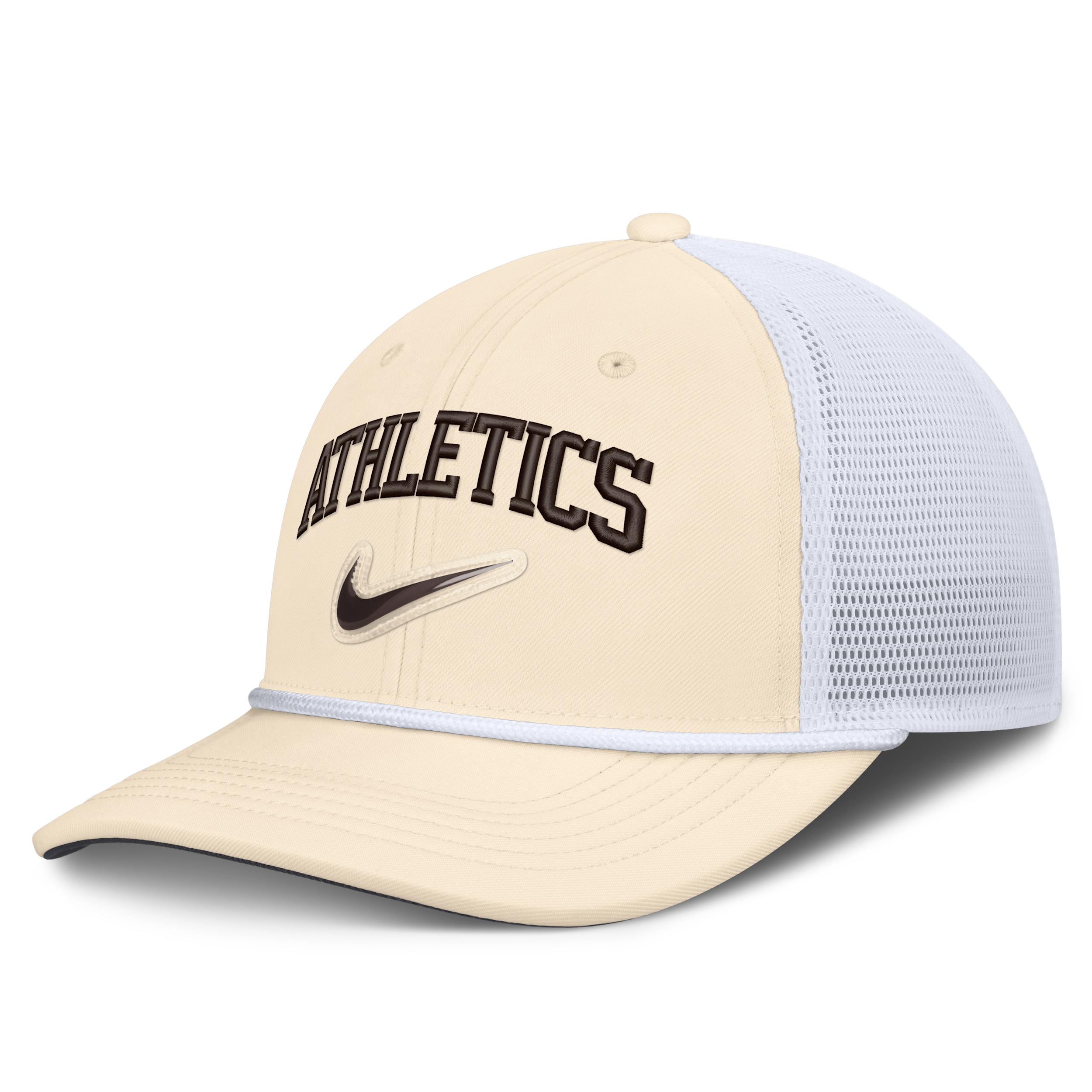 Athletics Rise Nike Men's Dri-FIT MLB Trucker Adjustable Hat by NIKE