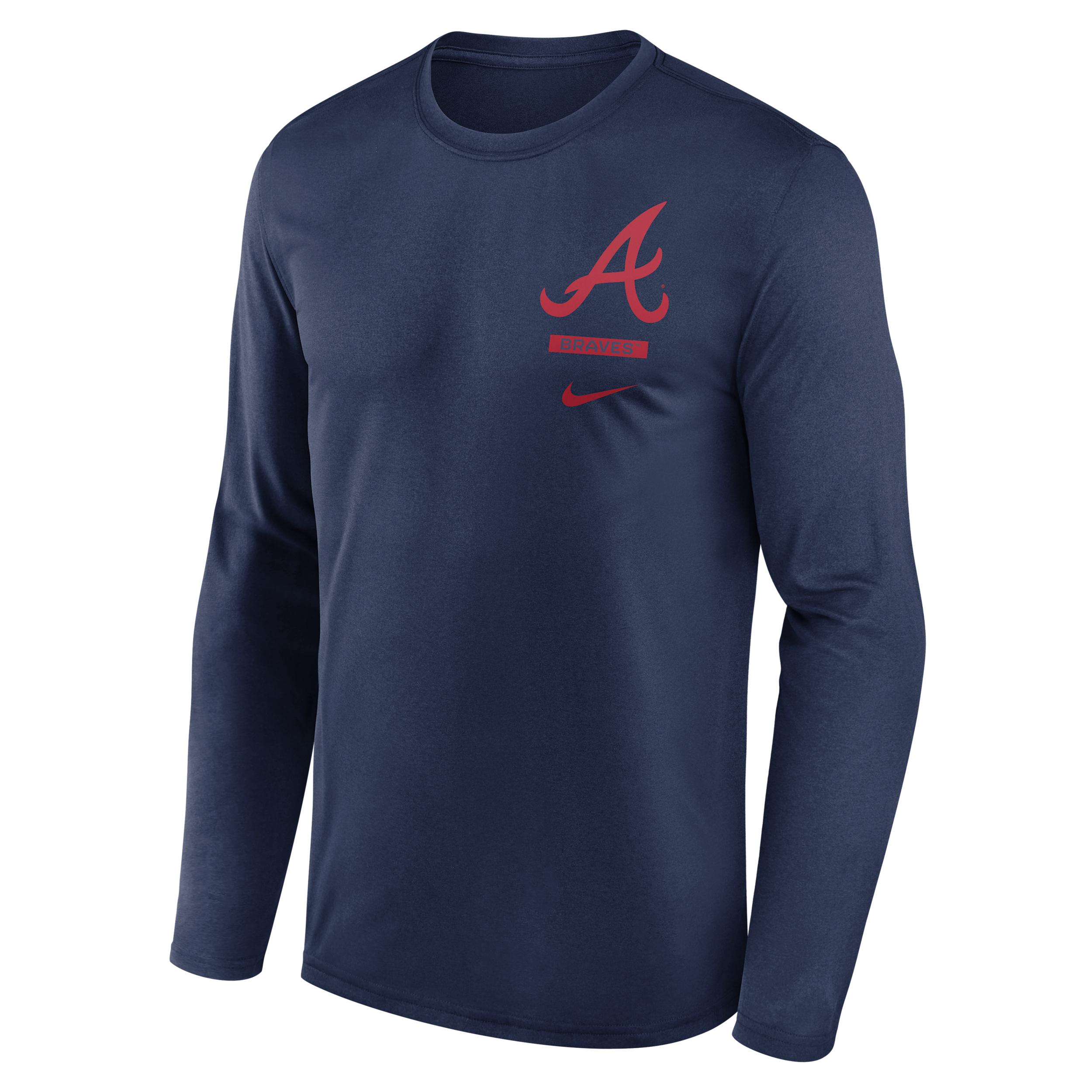Atlanta Braves 2-Hit Legend Nike Men's Dri-FIT MLB Long-Sleeve T-Shirt by NIKE