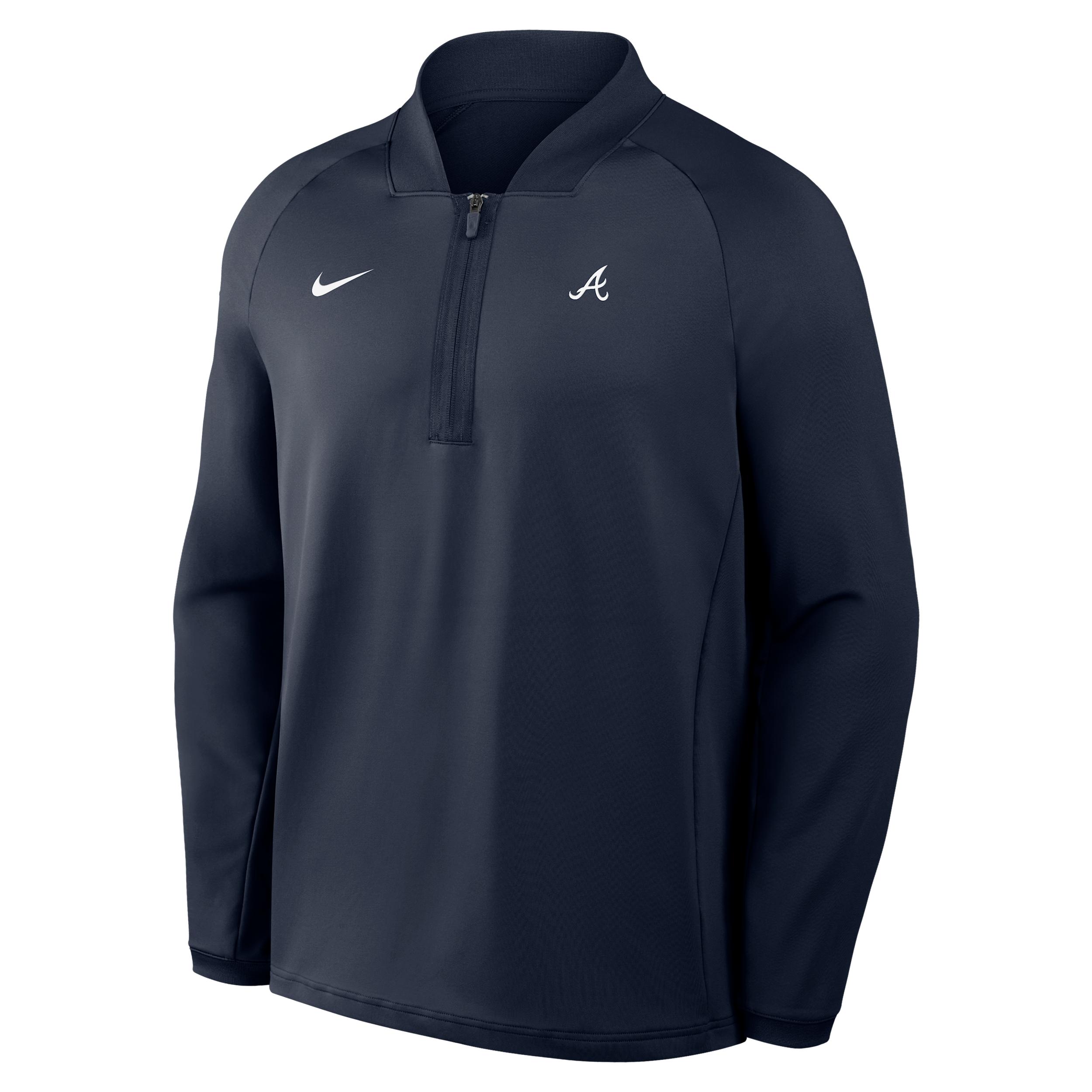 Atlanta Braves Authentic Collection Nike Men's Dri-FIT MLB 1/2-Zip Long-Sleeve Top by NIKE