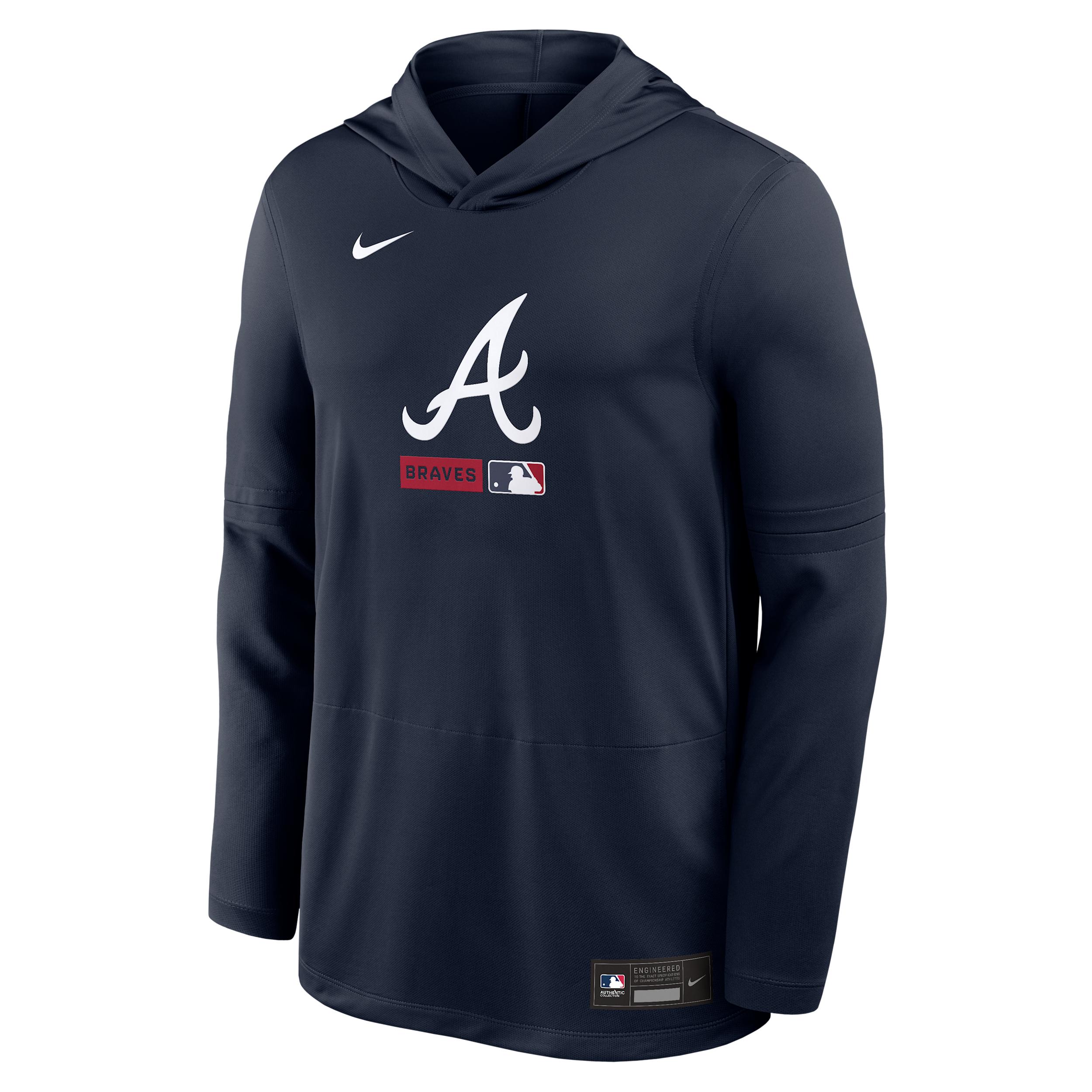 Atlanta Braves Authentic Collection Nike Men's Dri-FIT MLB Long-Sleeve Hooded Top by NIKE