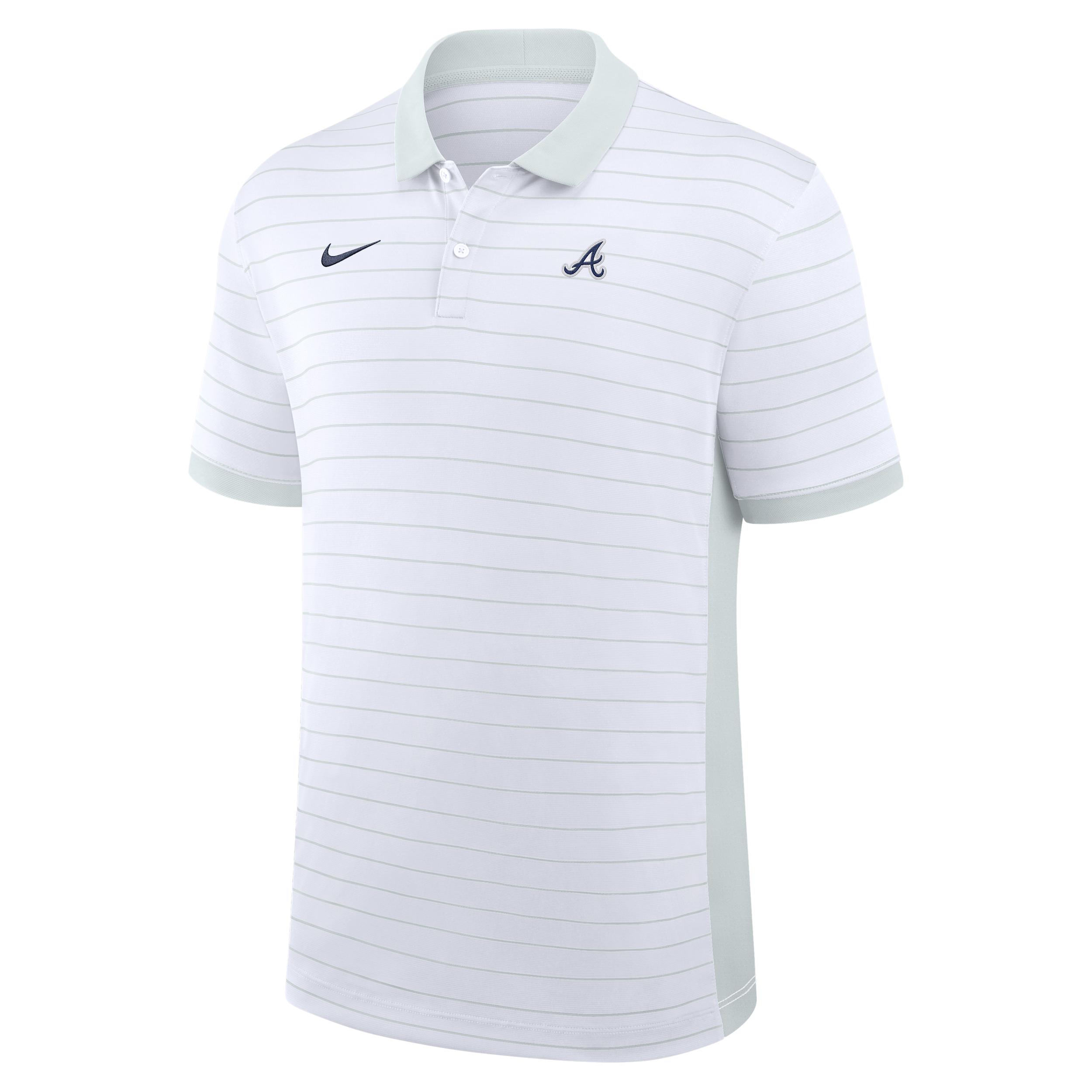 Atlanta Braves Authentic Collection Striped Victory Nike Men's Dri-FIT MLB Polo by NIKE