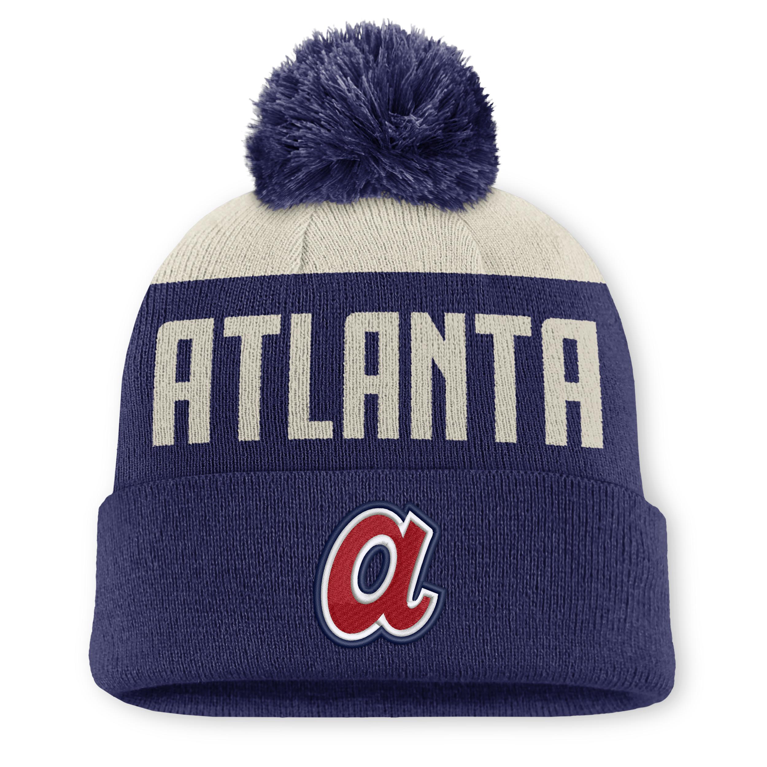 Atlanta Braves Cooperstown Peak Nike Men's MLB Cuffed Pom Beanie by NIKE