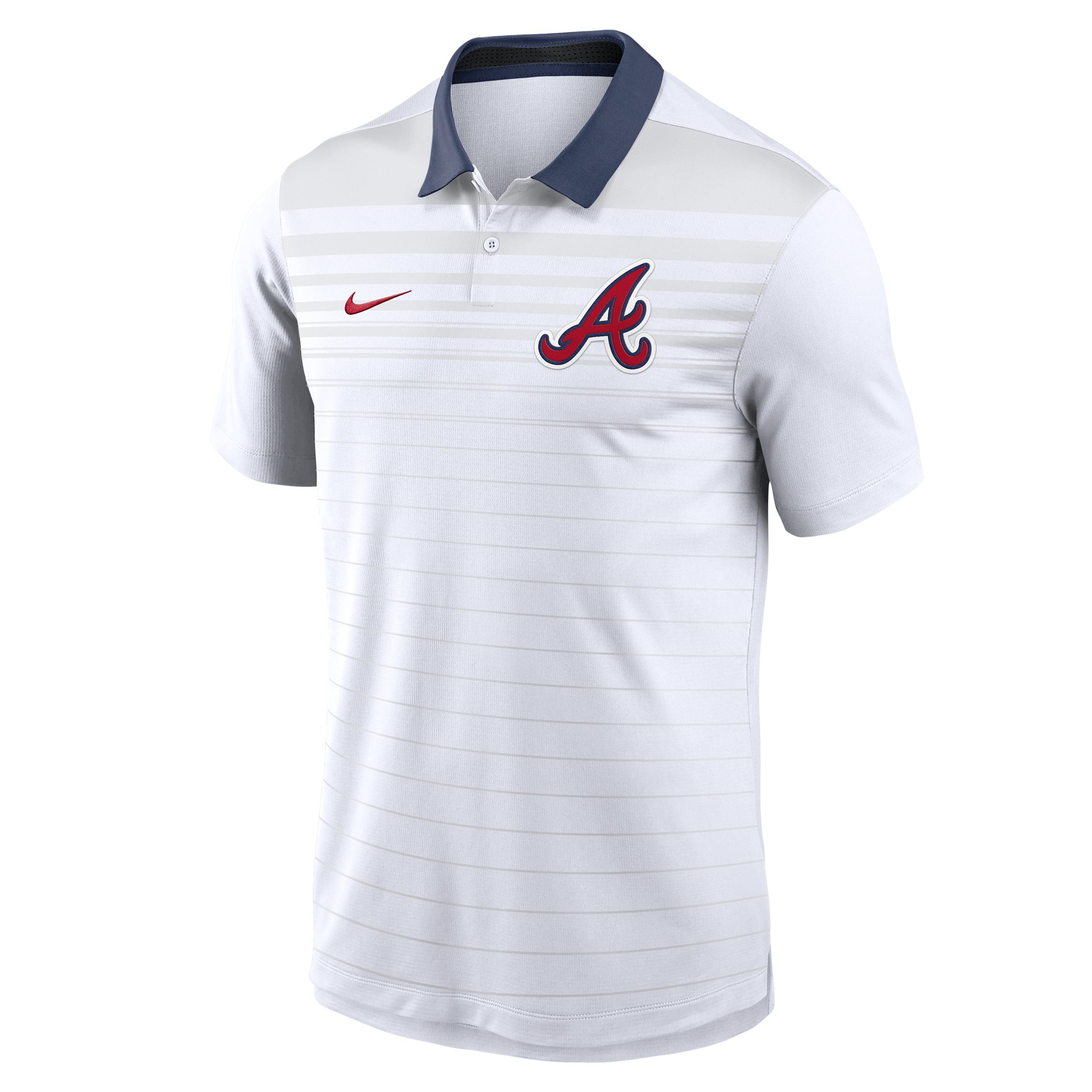 Atlanta Braves Striped Vapor Nike Men's Dri-FIT MLB Polo by NIKE
