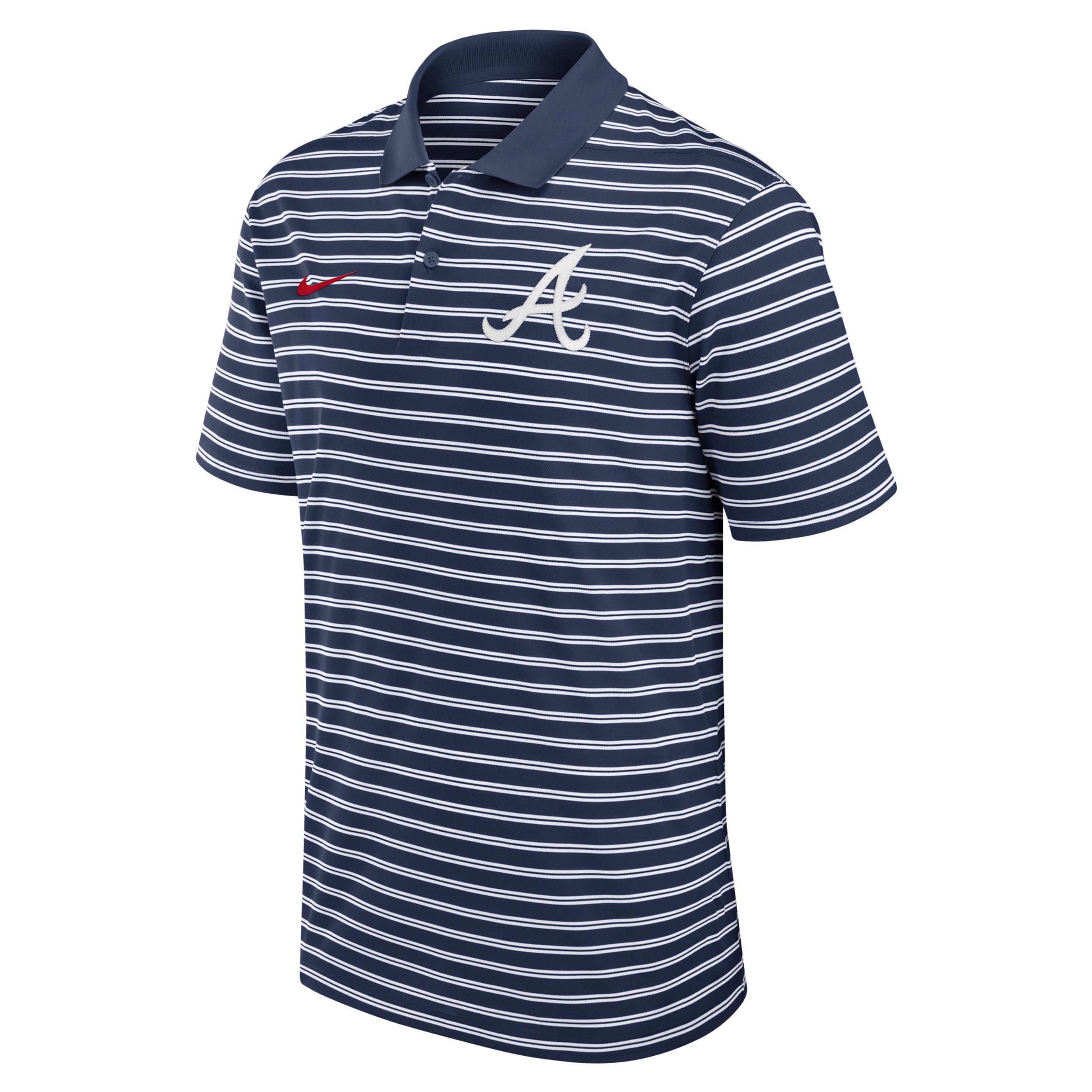 Atlanta Braves Striped Victory Nike Men's Dri-FIT MLB Polo by NIKE