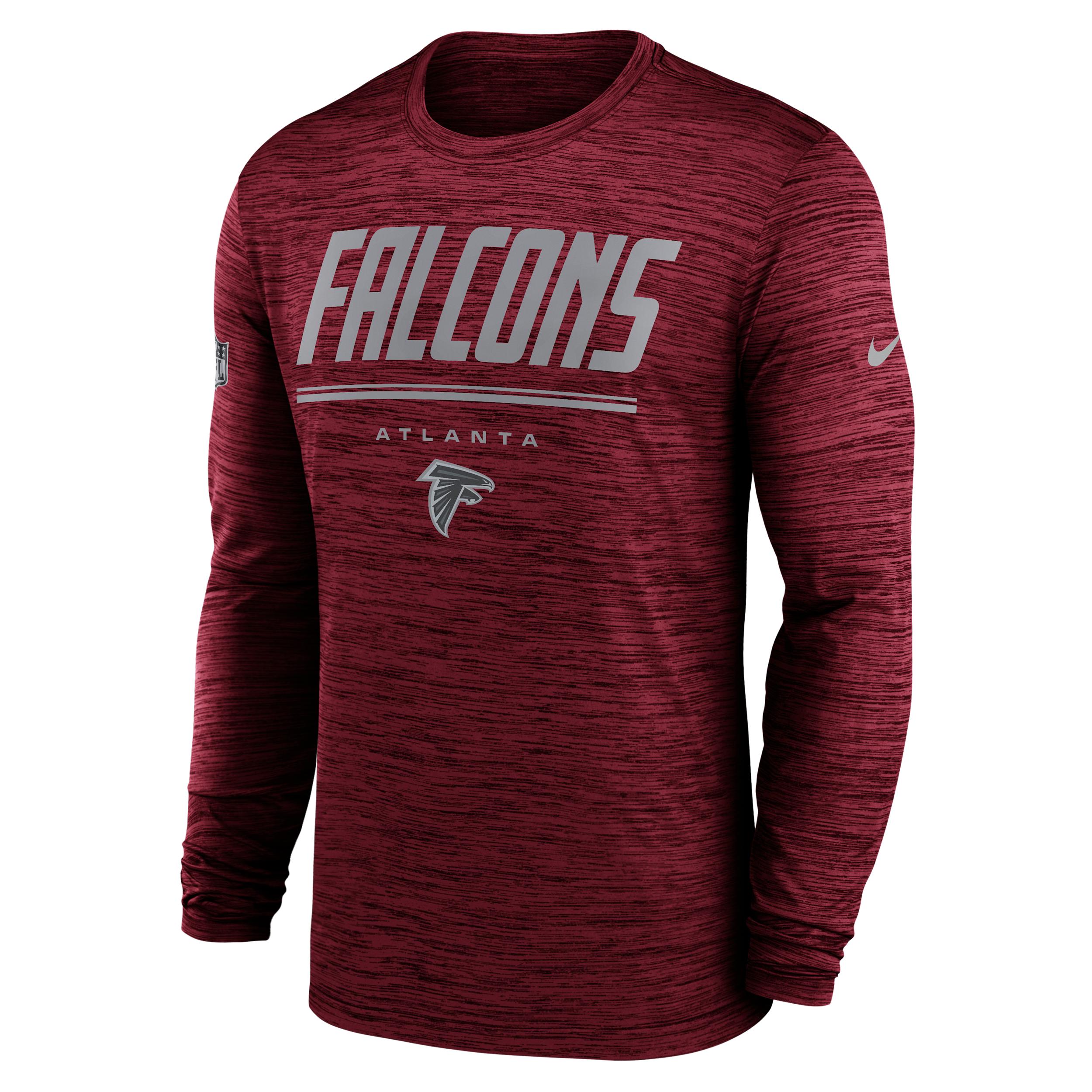 Atlanta Falcons Sideline Team Issue Velocity Nike Men's Dri-FIT NFL Long-Sleeve T-Shirt by NIKE