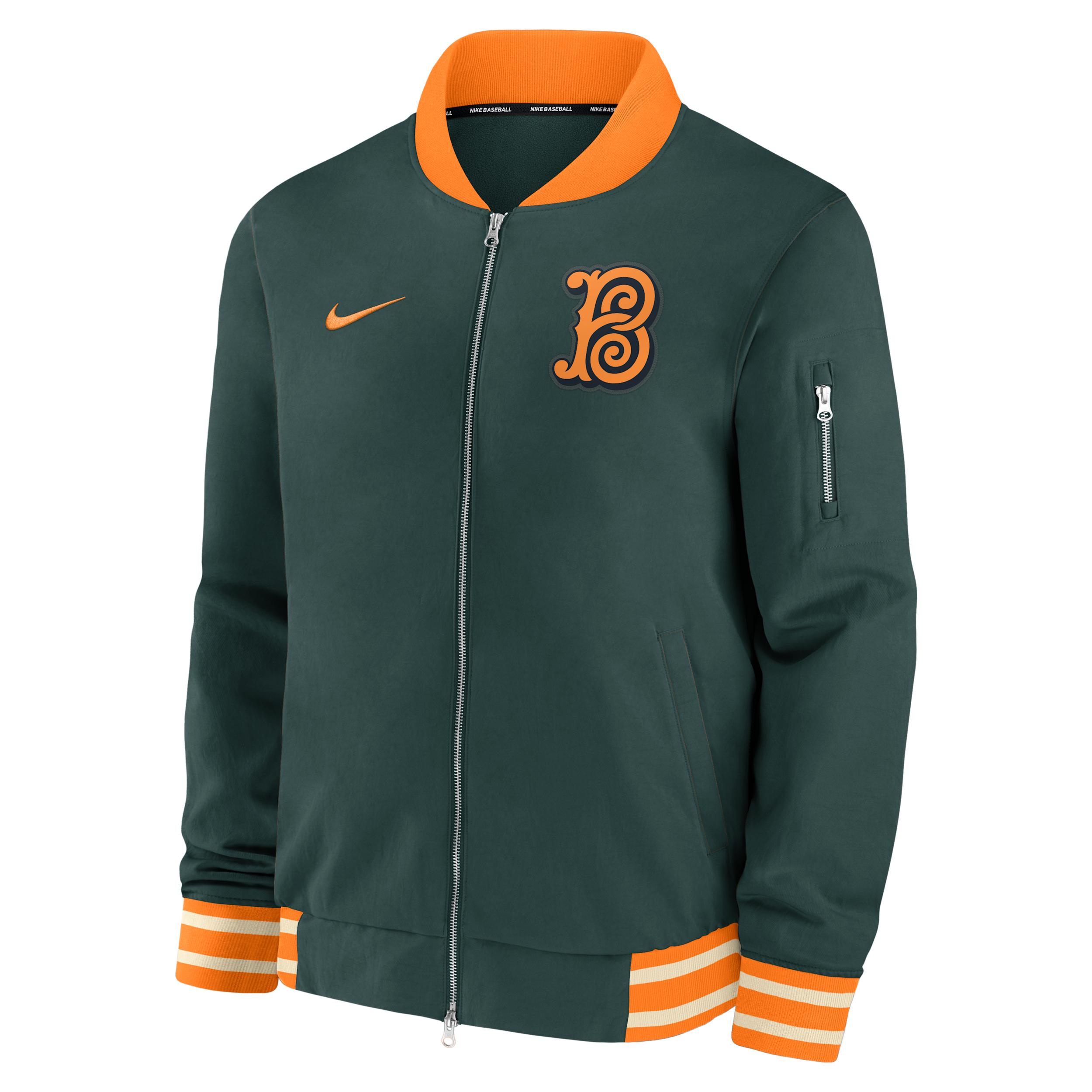Baltimore Orioles Authentic Collection City Connect Nike Men's MLB Full-Zip Bomber Jacket by NIKE
