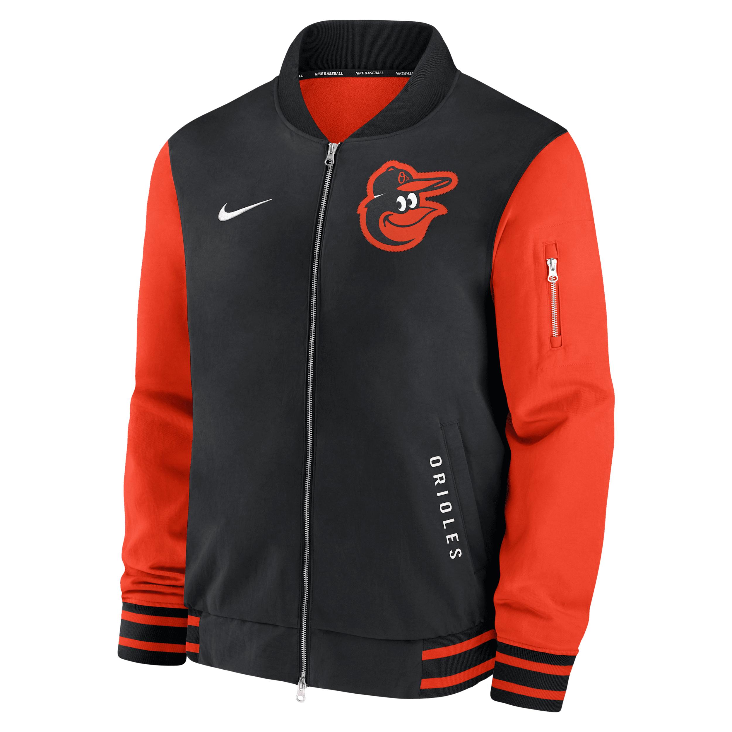 Baltimore Orioles Authentic Collection Dugout Nike Men's MLB Full-Zip Bomber Jacket by NIKE