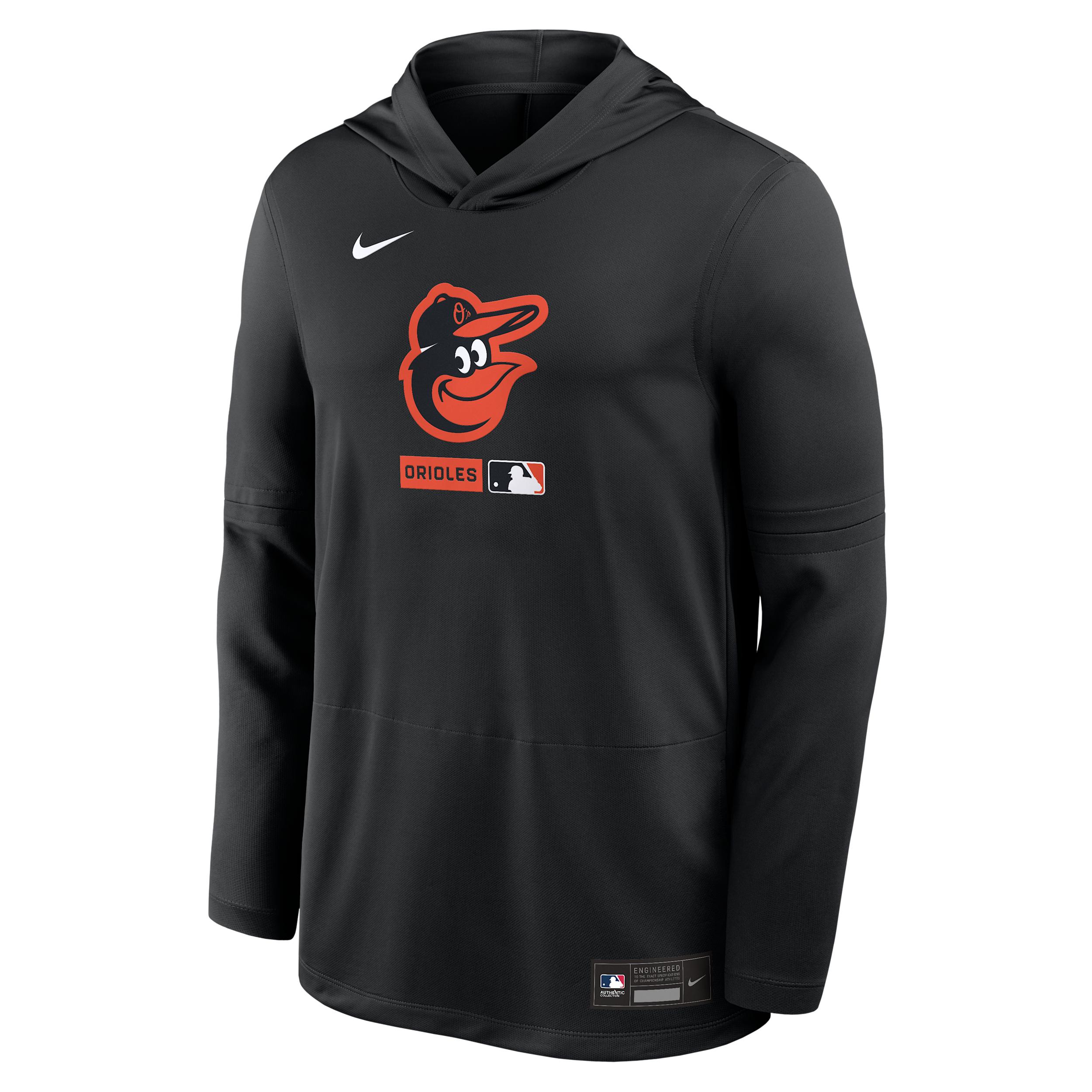 Baltimore Orioles Authentic Collection Nike Men's Dri-FIT MLB Long-Sleeve Hooded Top by NIKE