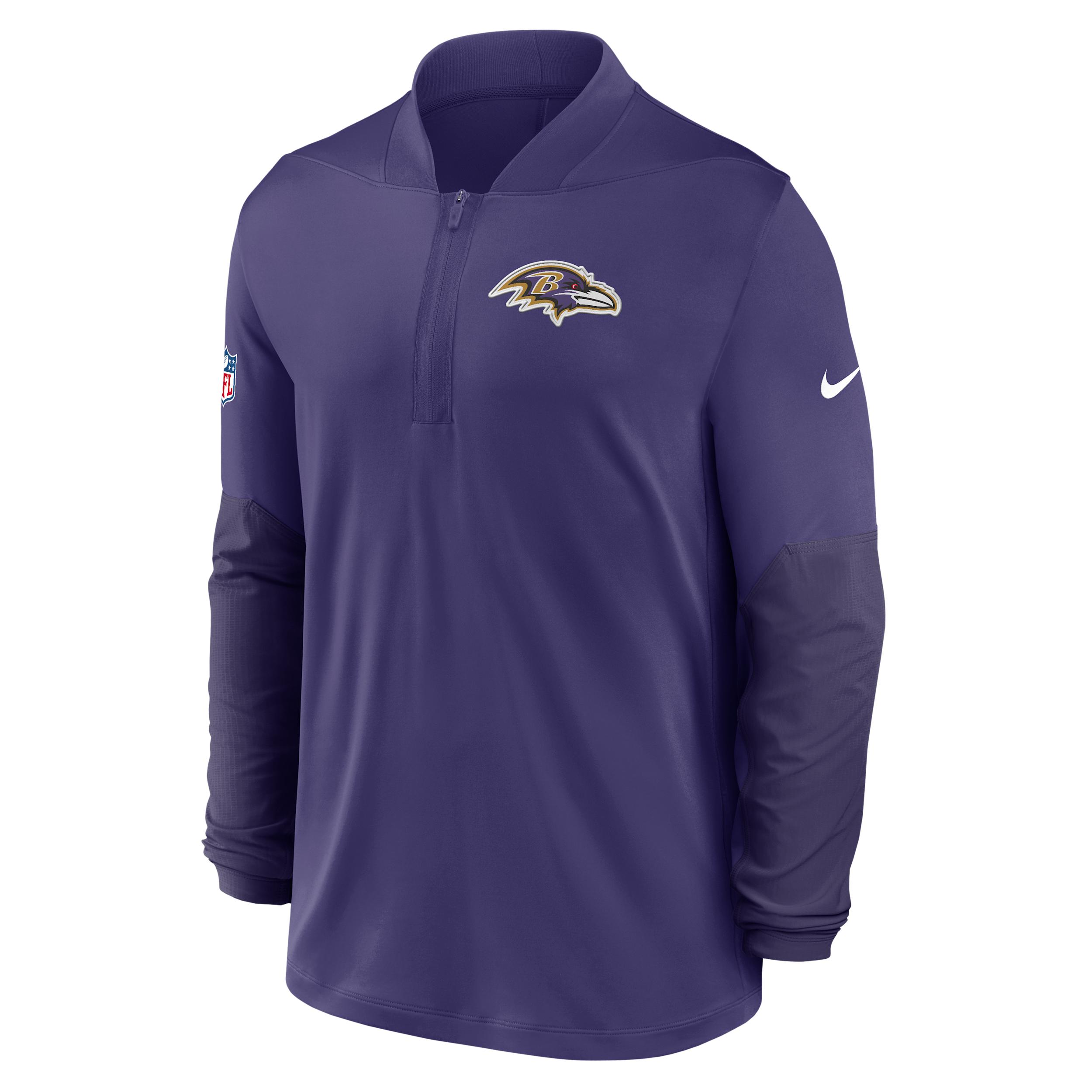 Baltimore Ravens Feel The Pressure Nike Men's Dri-FIT NFL 1/2-Zip Top by NIKE
