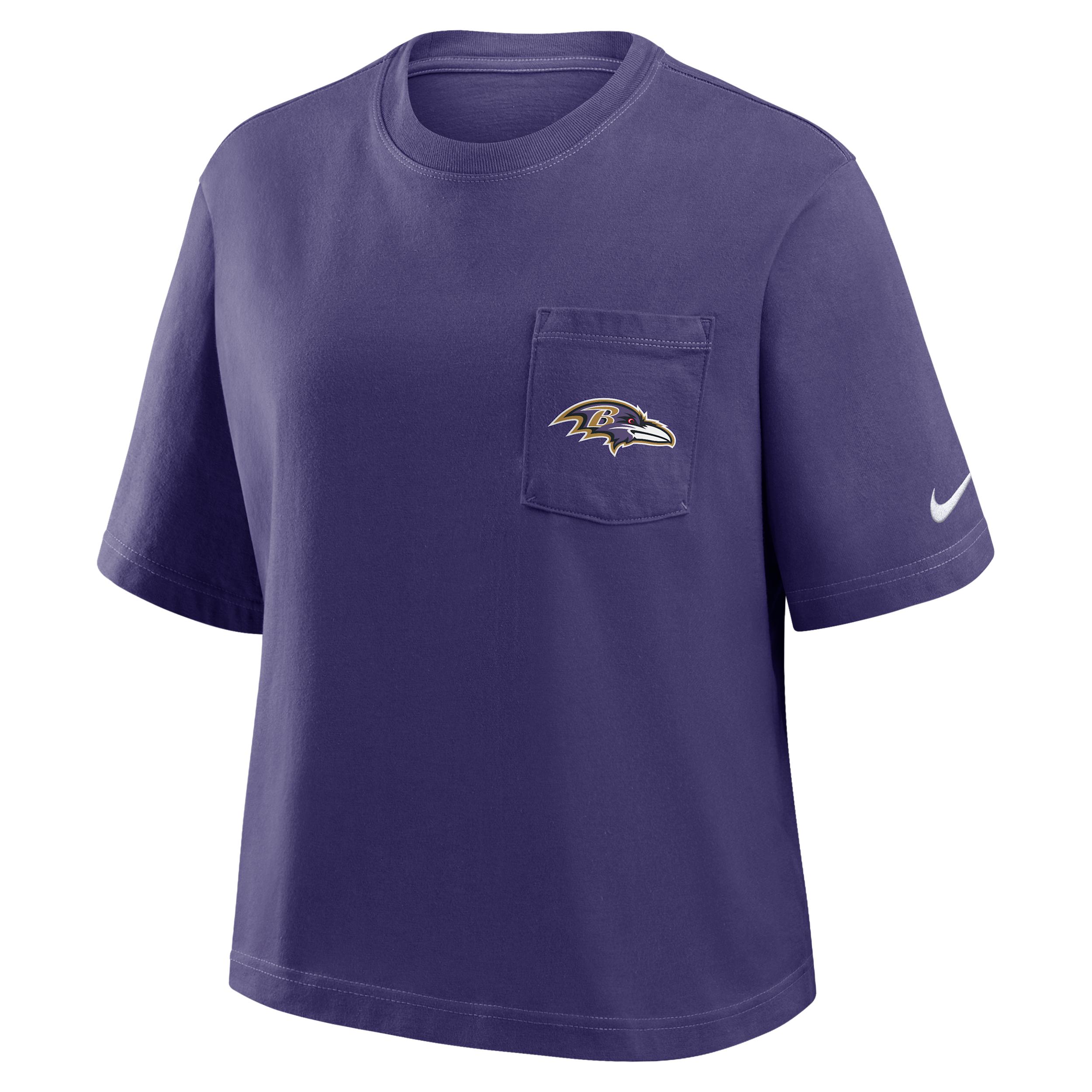 Baltimore Ravens Rewind Pocket Boxy Nike Women's NFL T-Shirt by NIKE