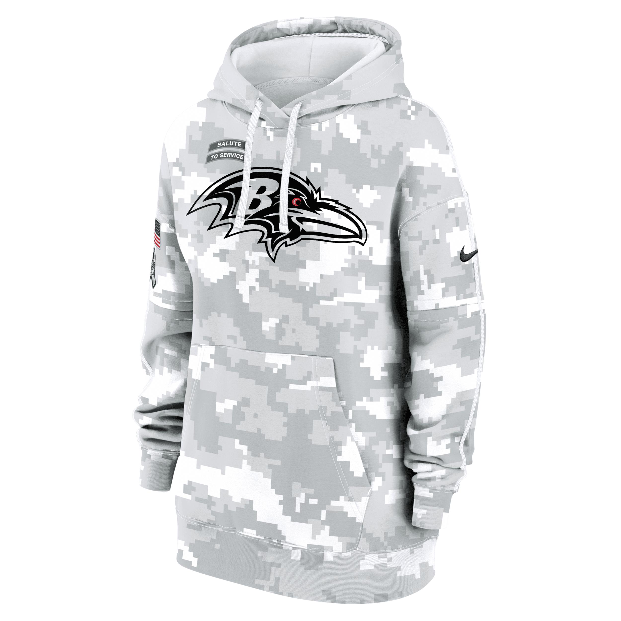 Baltimore Ravens Salute to Service Primary Edge Club Nike Women's NFL Pullover Hoodie by NIKE