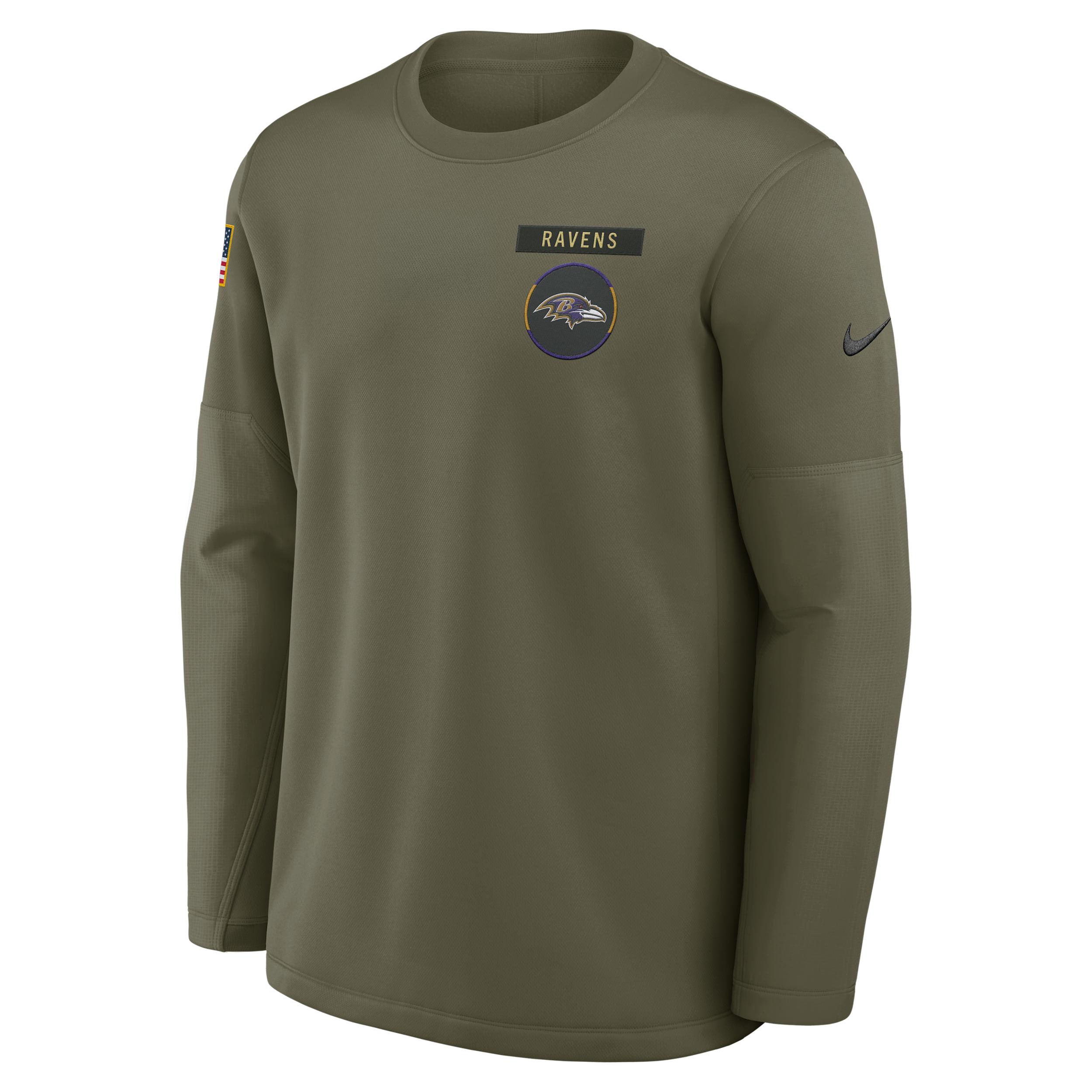 Baltimore Ravens Salute to Service Sideline Triumphant Win Coach Nike Men's NFL Pullover Crew by NIKE