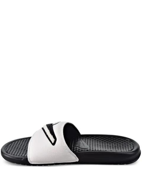 Benassi JDI chenille "Black/Summit White" slides by NIKE
