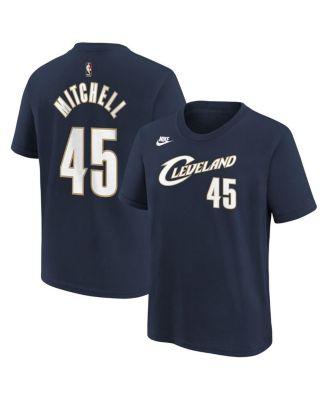 Big Boys and Girls Donovan Mitchell Navy Cleveland Cavaliers Name Number T-Shirt by NIKE