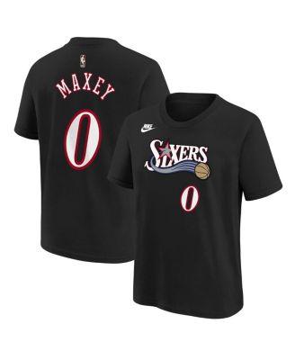 Big Boys and Girls Tyrese Maxey Black Philadelphia 76ers Name Number T-Shirt by NIKE