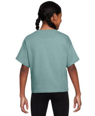 Big Girls Sportswear Essential Cotton Swoosh Logo T-Shirt by NIKE