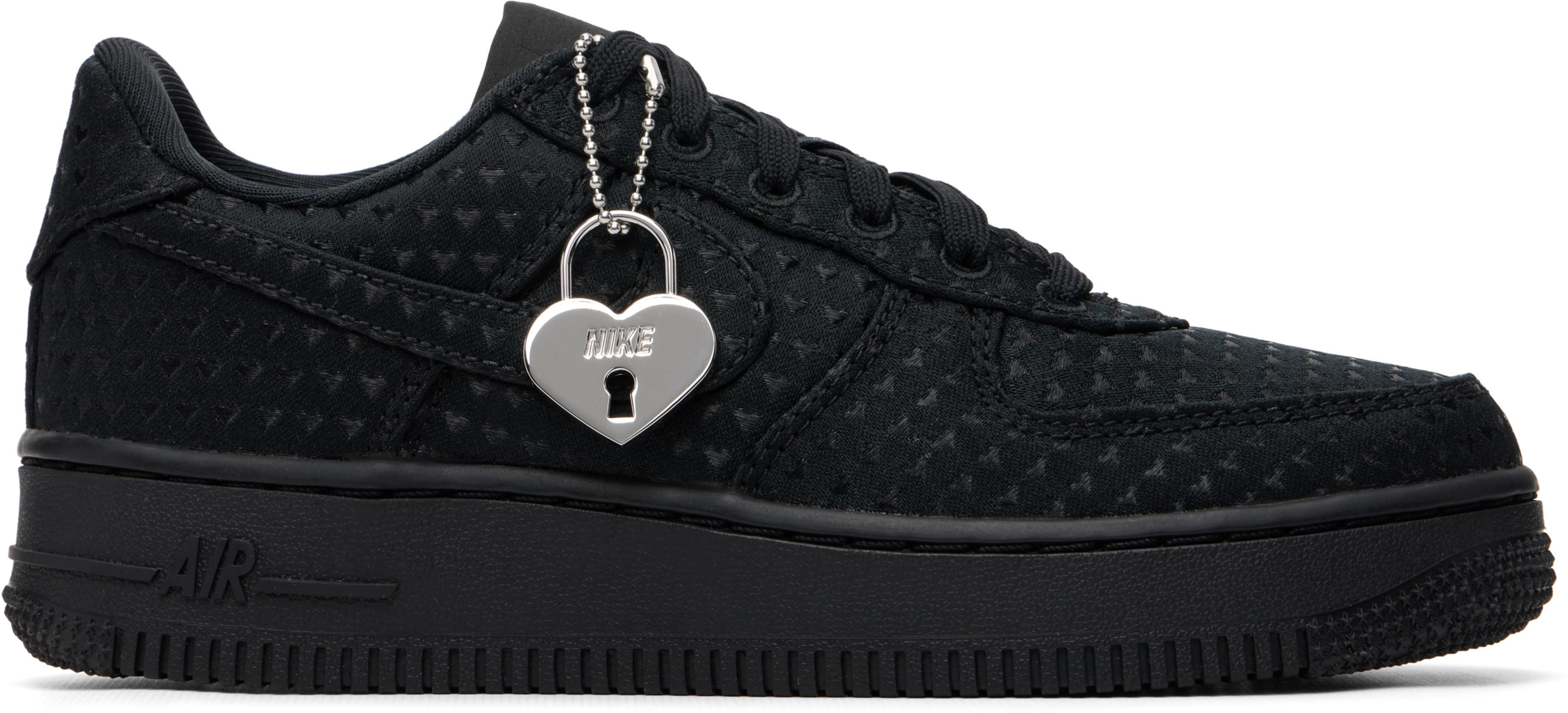 Black Air Force 1 '07 SE 'Valentine's Day' Sneakers by NIKE