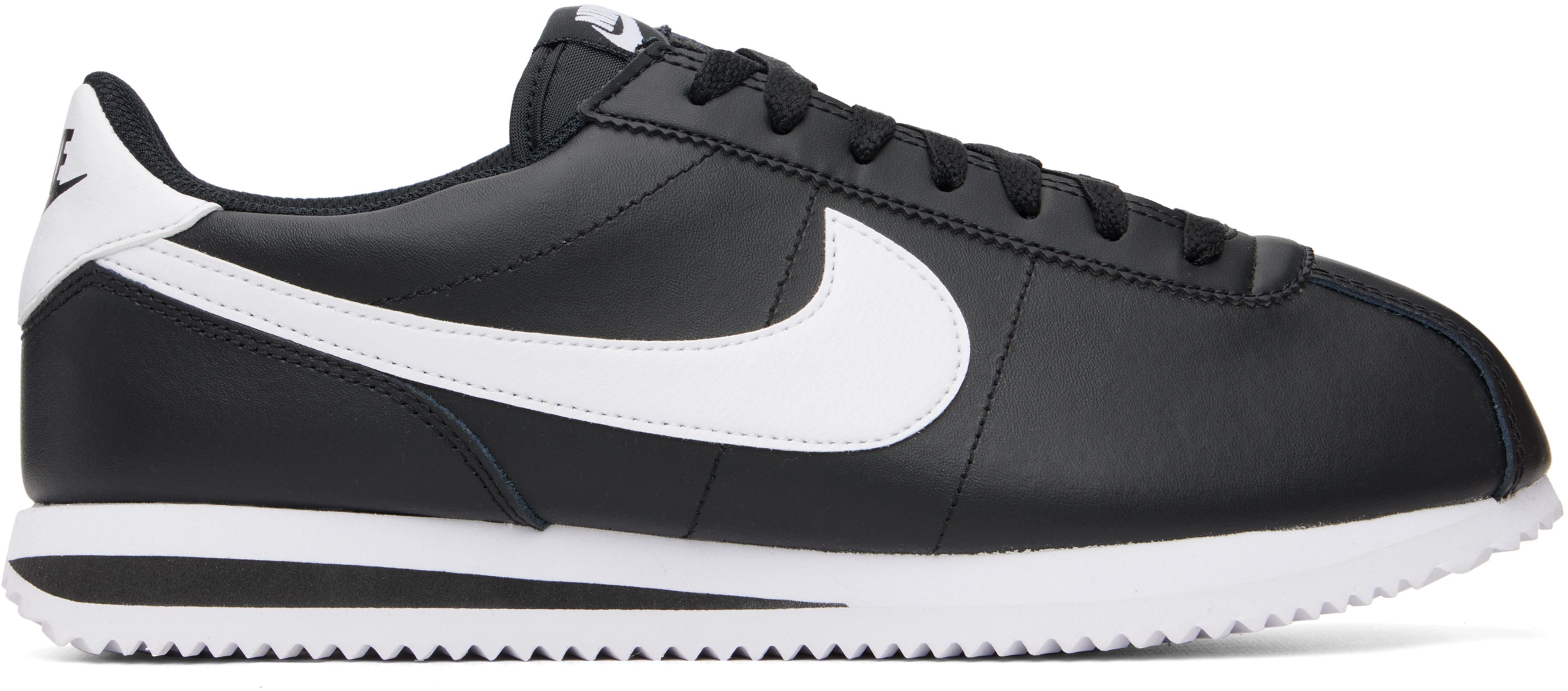 Black Cortez Leather Sneakers by NIKE