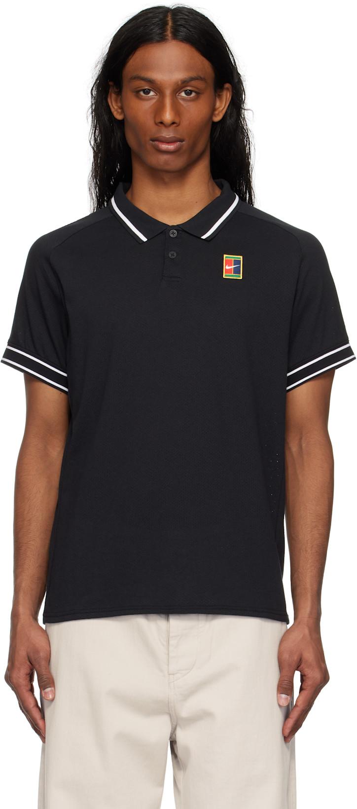 Black 'NikeCourt' Heritage Polo by NIKE