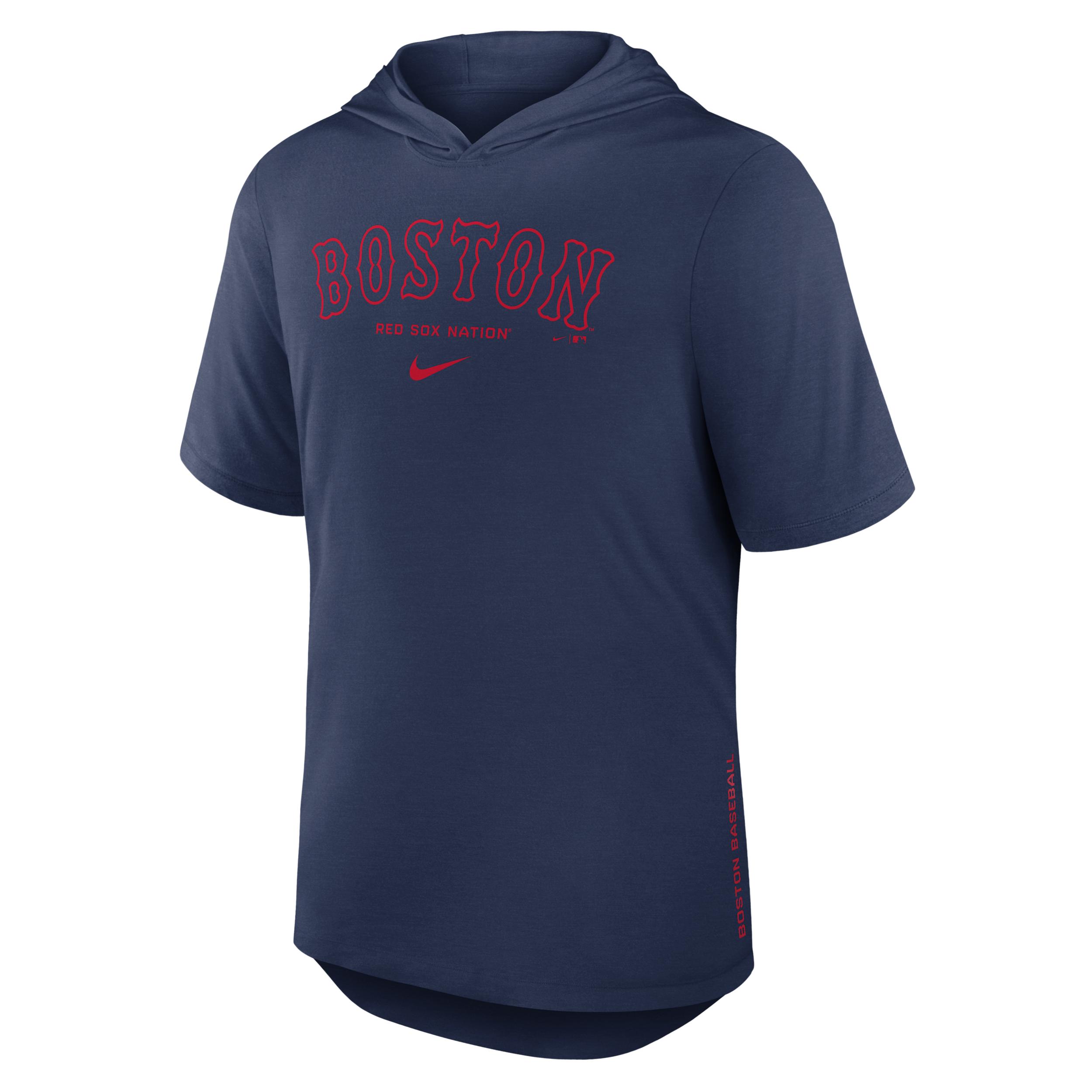 Boston Red Sox Arched Wordmark Nike Men's Dri-FIT MLB Hooded T-Shirt by NIKE