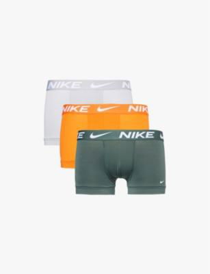 Branded-waistband pack of three stretch-recycled-polyester trunks by NIKE