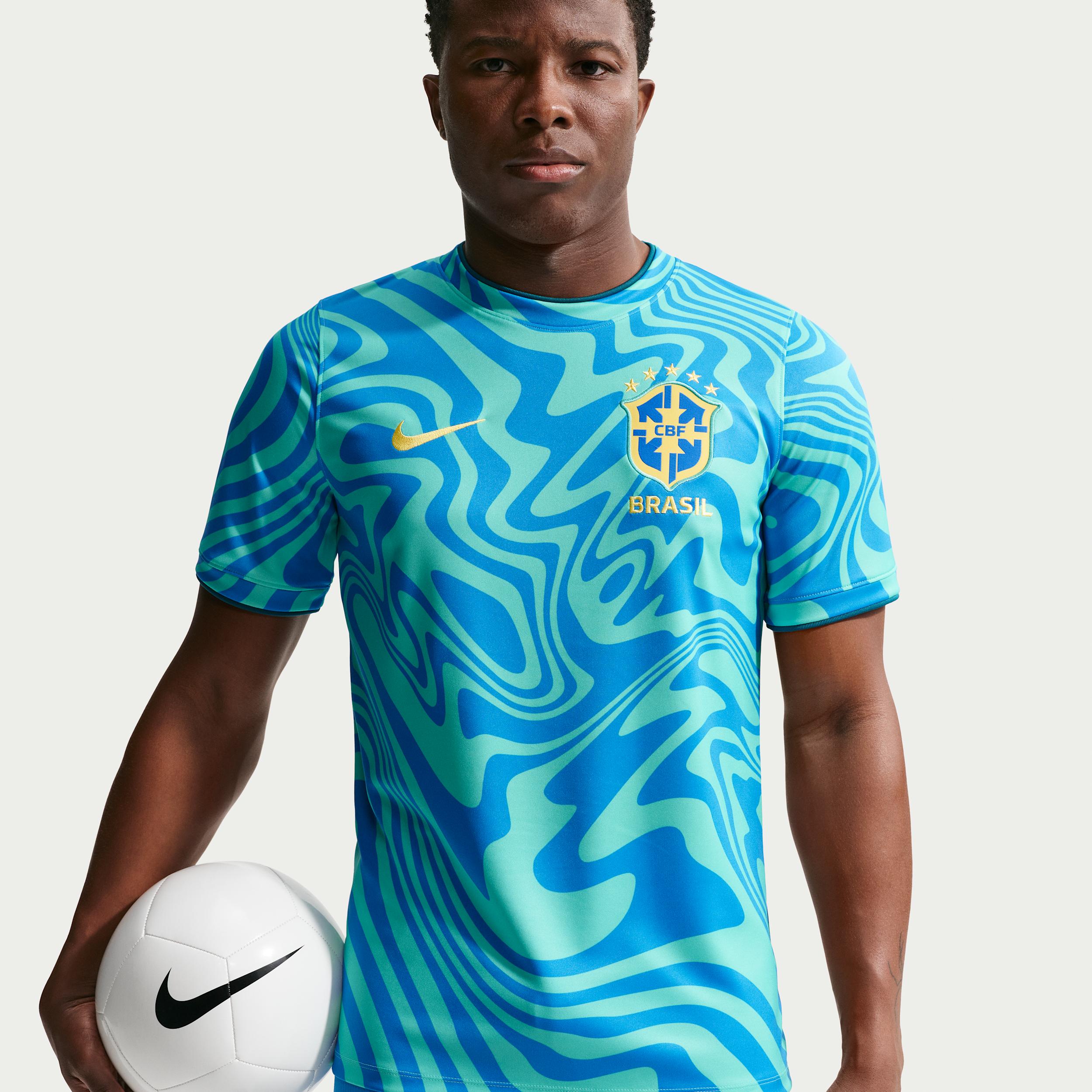 Brazil Academy Pro Nike Men's Dri-FIT Soccer Pre-Match Short-Sleeve Top by NIKE