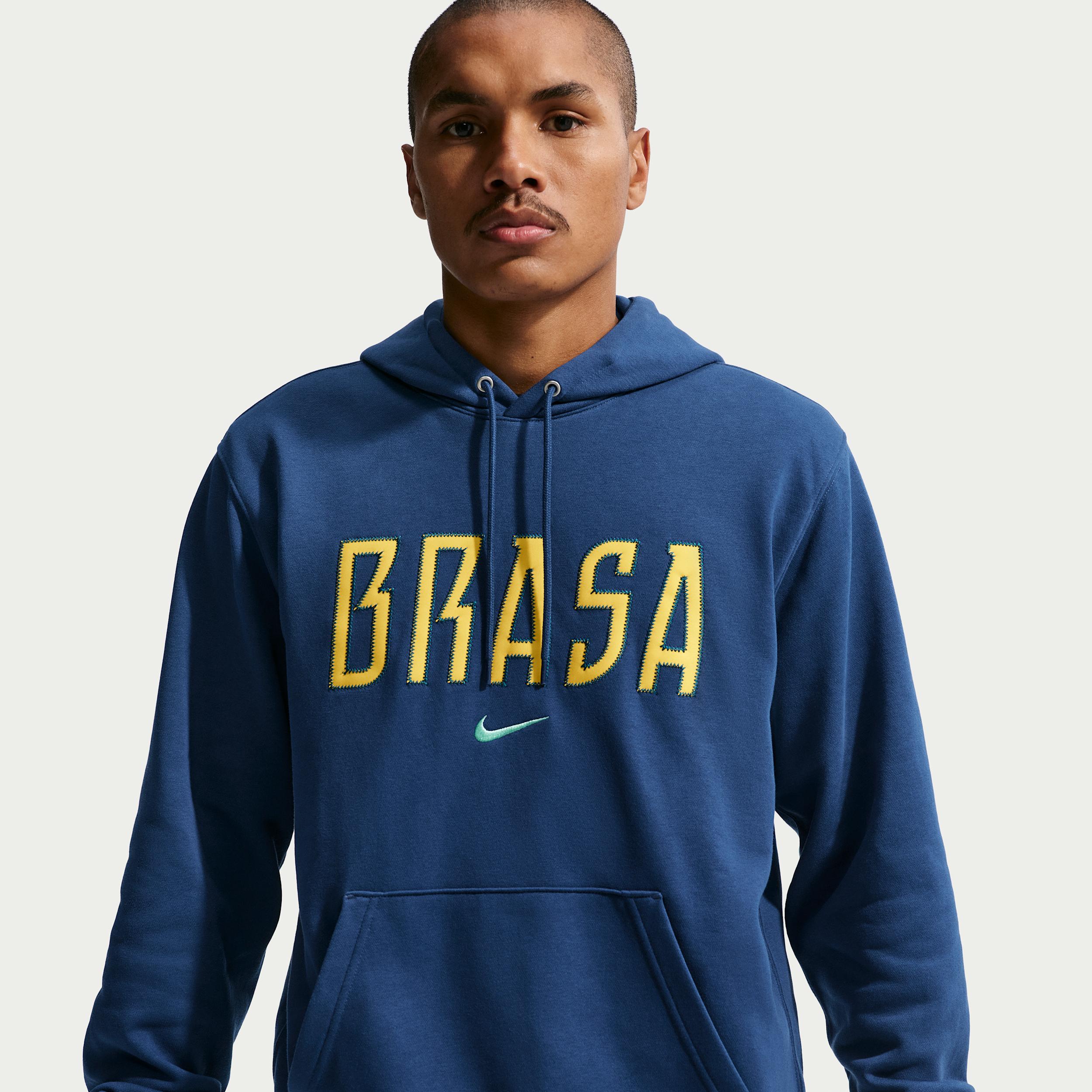 Brazil Club Nike Men's Soccer French Terry Pullover Hoodie by NIKE