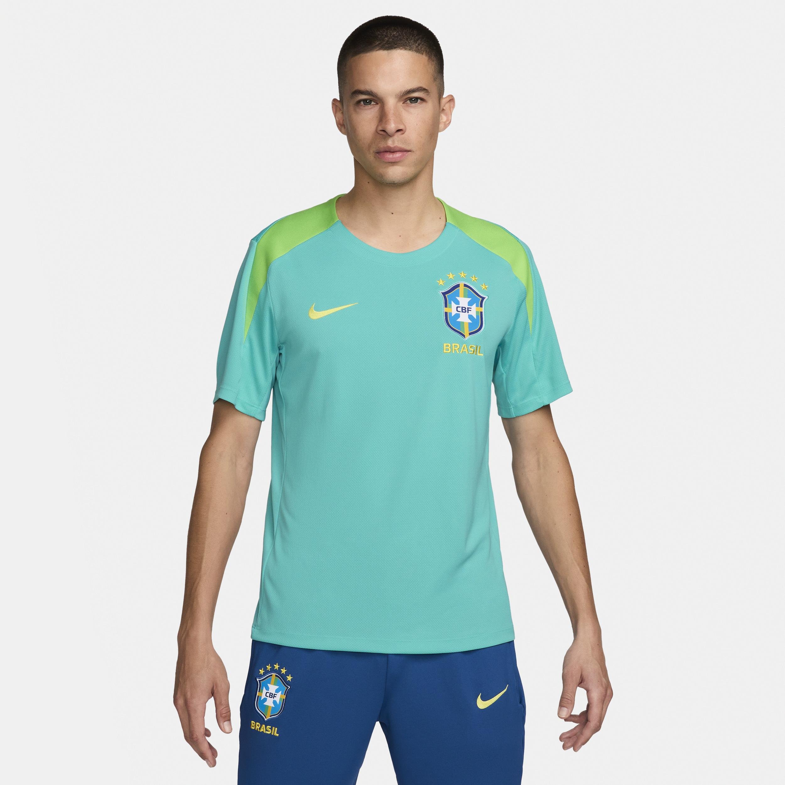 Brazil Strike Nike Men's Dri-FIT Soccer Short-Sleeve Knit Top by NIKE