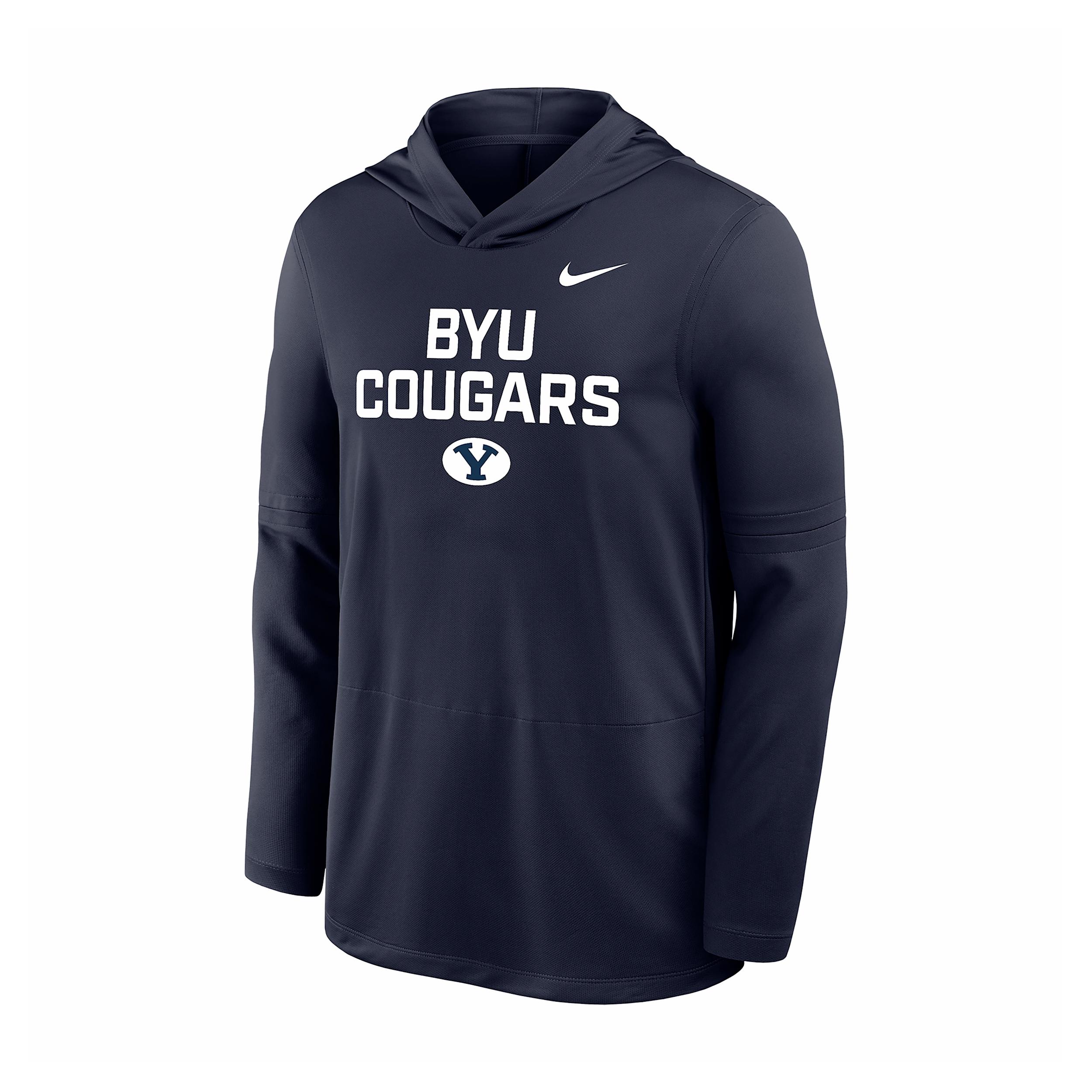 Brigham Young University Cougars Sideline Nike Men's Dri-FIT Long-Sleeve Hooded T-Shirt by NIKE