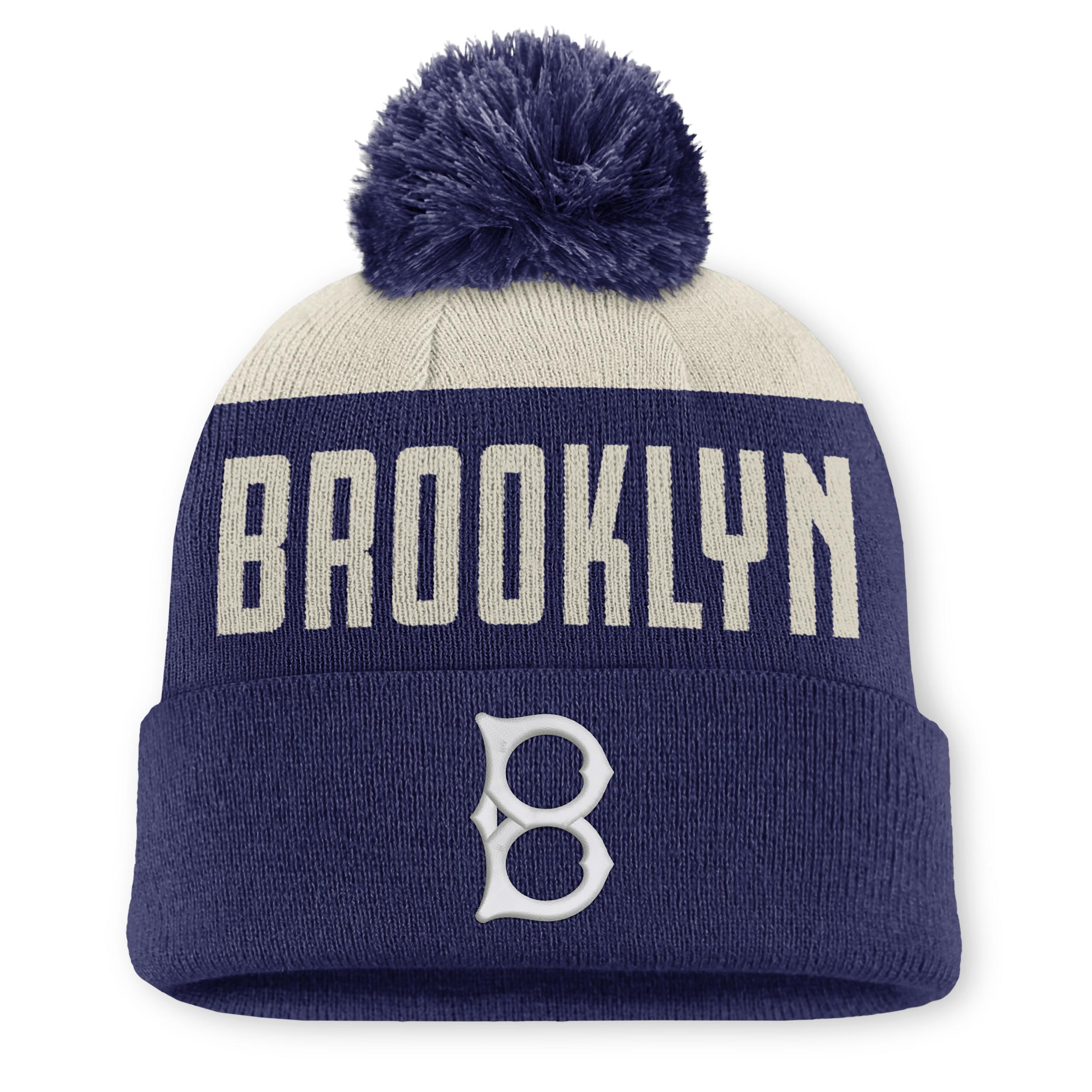 Brooklyn Dodgers Cooperstown Peak Nike Men's MLB Cuffed Pom Beanie by NIKE