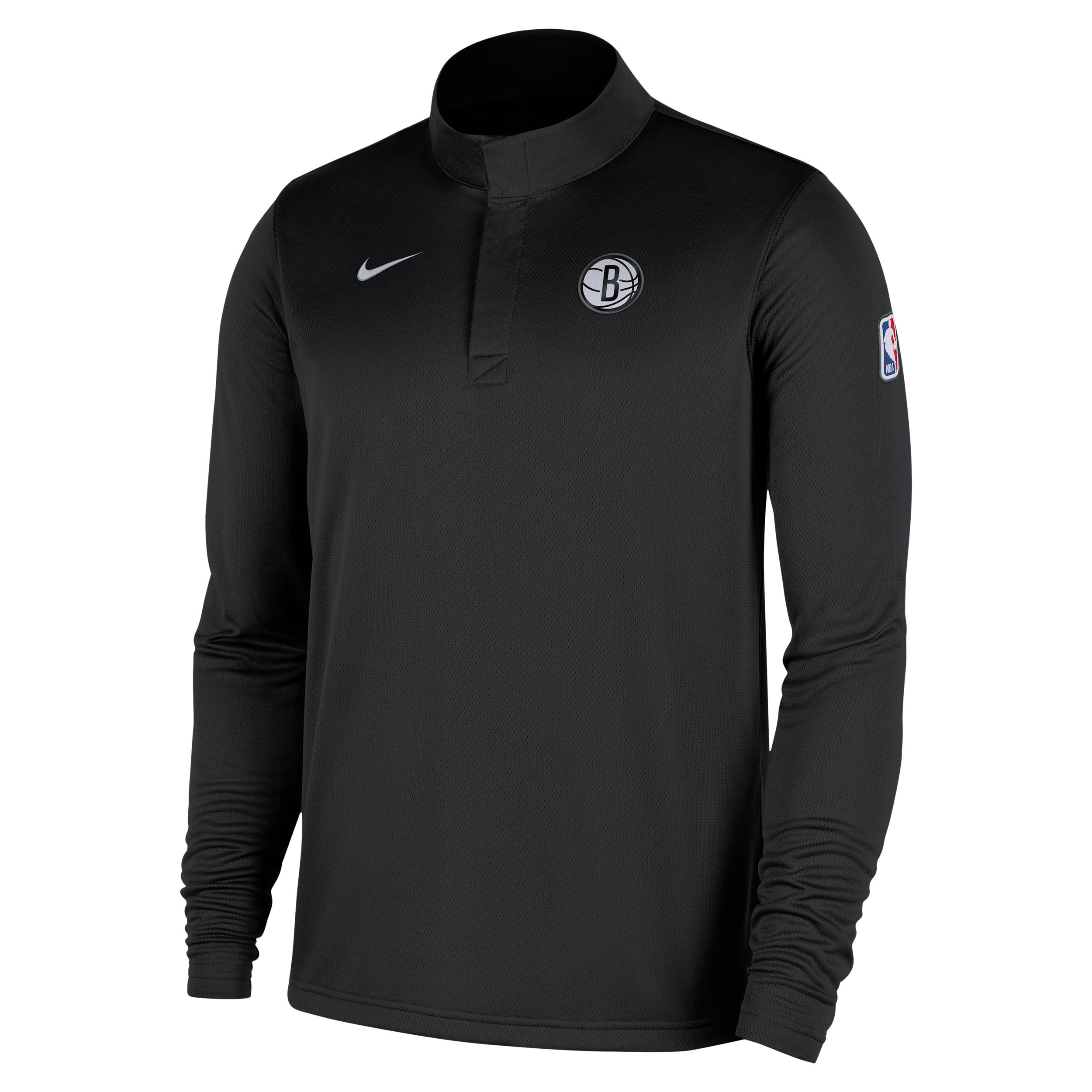 Brooklyn Nets Nike Men's Dri-FIT NBA 1/4-Zip Long-Sleeve Top by NIKE