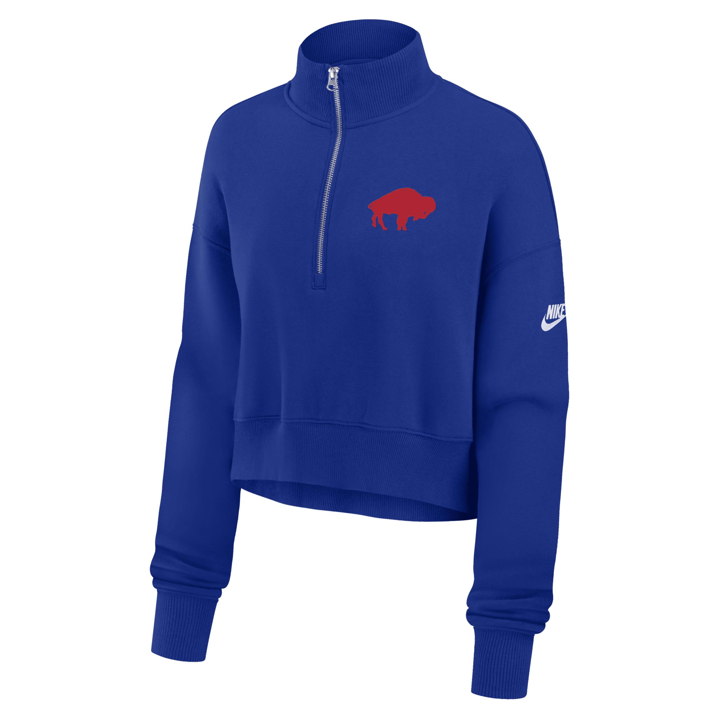 Buffalo Bills Rewind Phoenix Nike Women's NFL Cropped 1/4-Zip Crew by NIKE