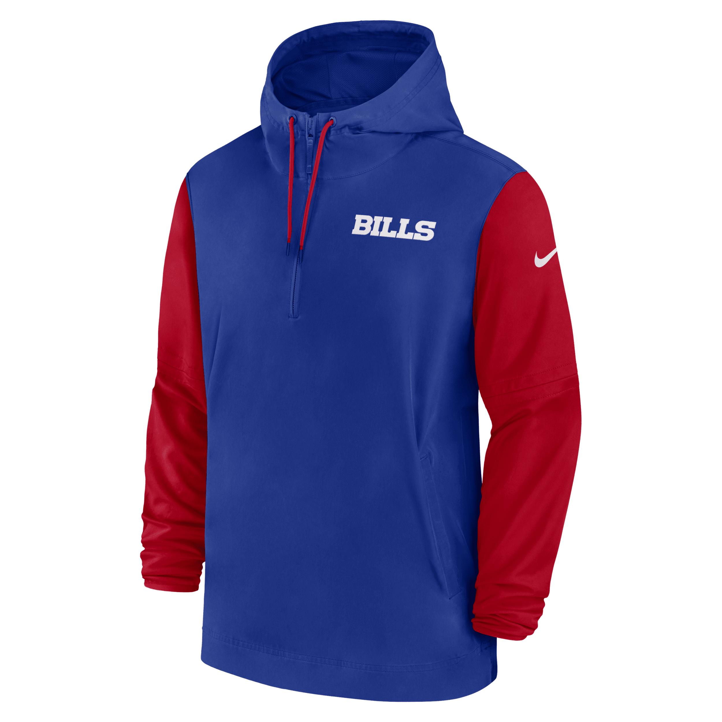 Buffalo Bills Sideline Pre-Game Player Nike Men's NFL 1/2-Zip Hooded Jacket by NIKE