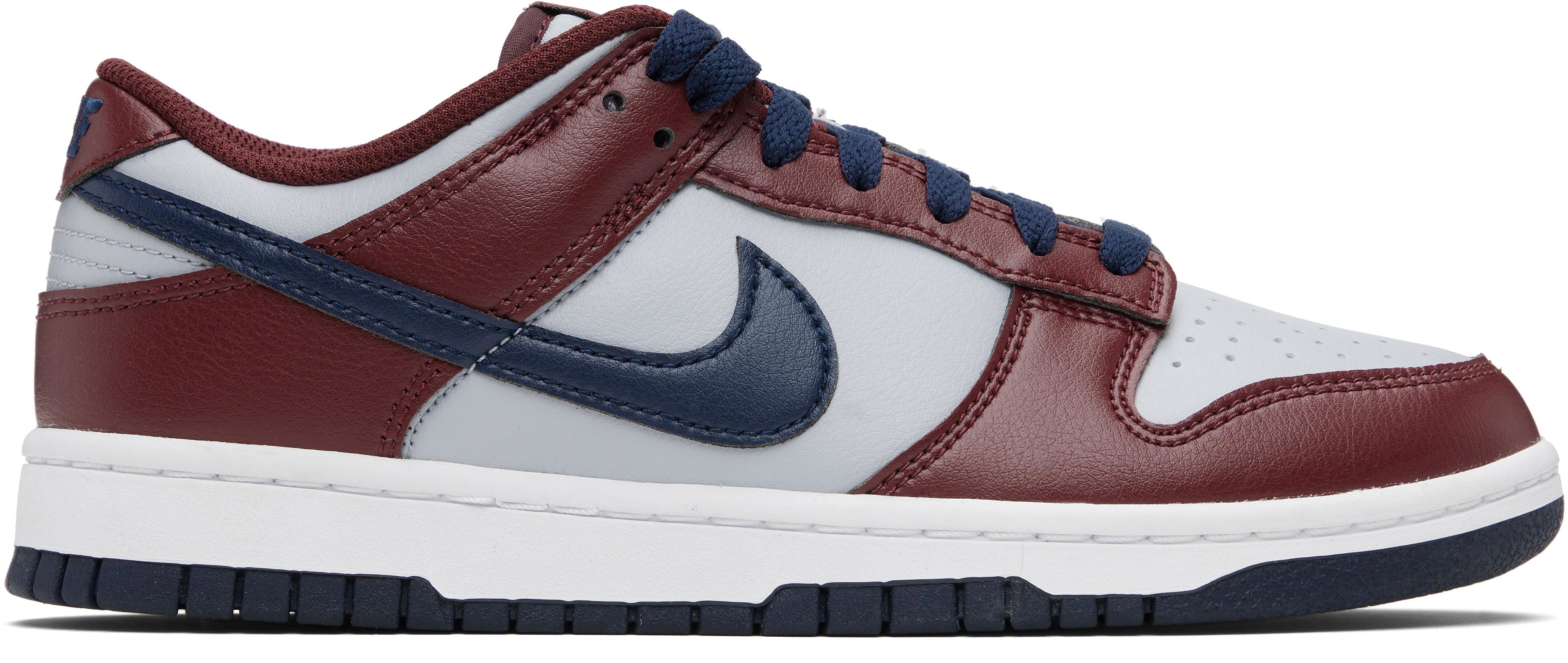 Burgundy & Gray Dunk Low Retro Sneakers by NIKE