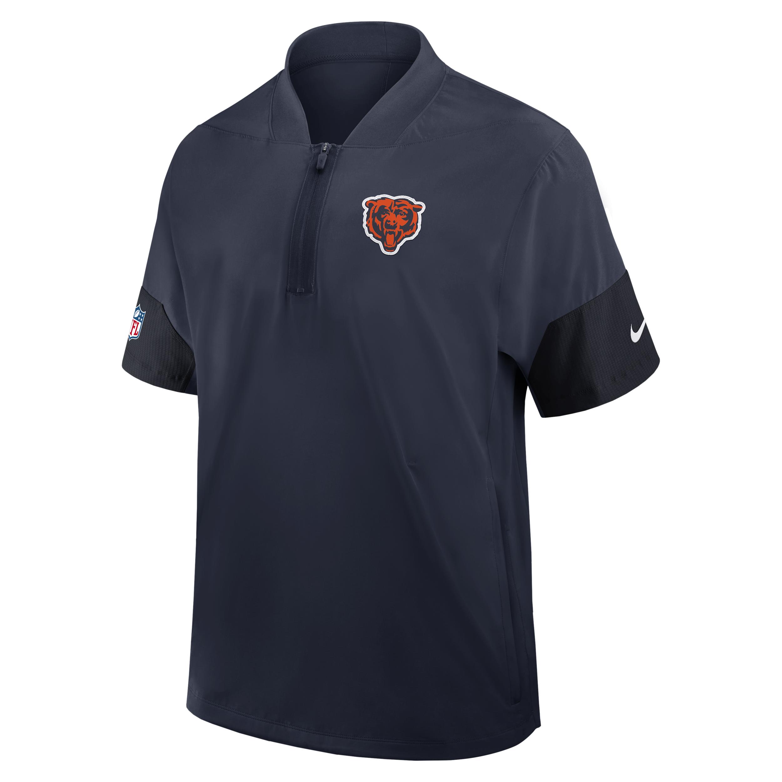 Chicago Bears Sideline Coach Nike Men's NFL 1/2-Zip Short-Sleeve Jacket by NIKE