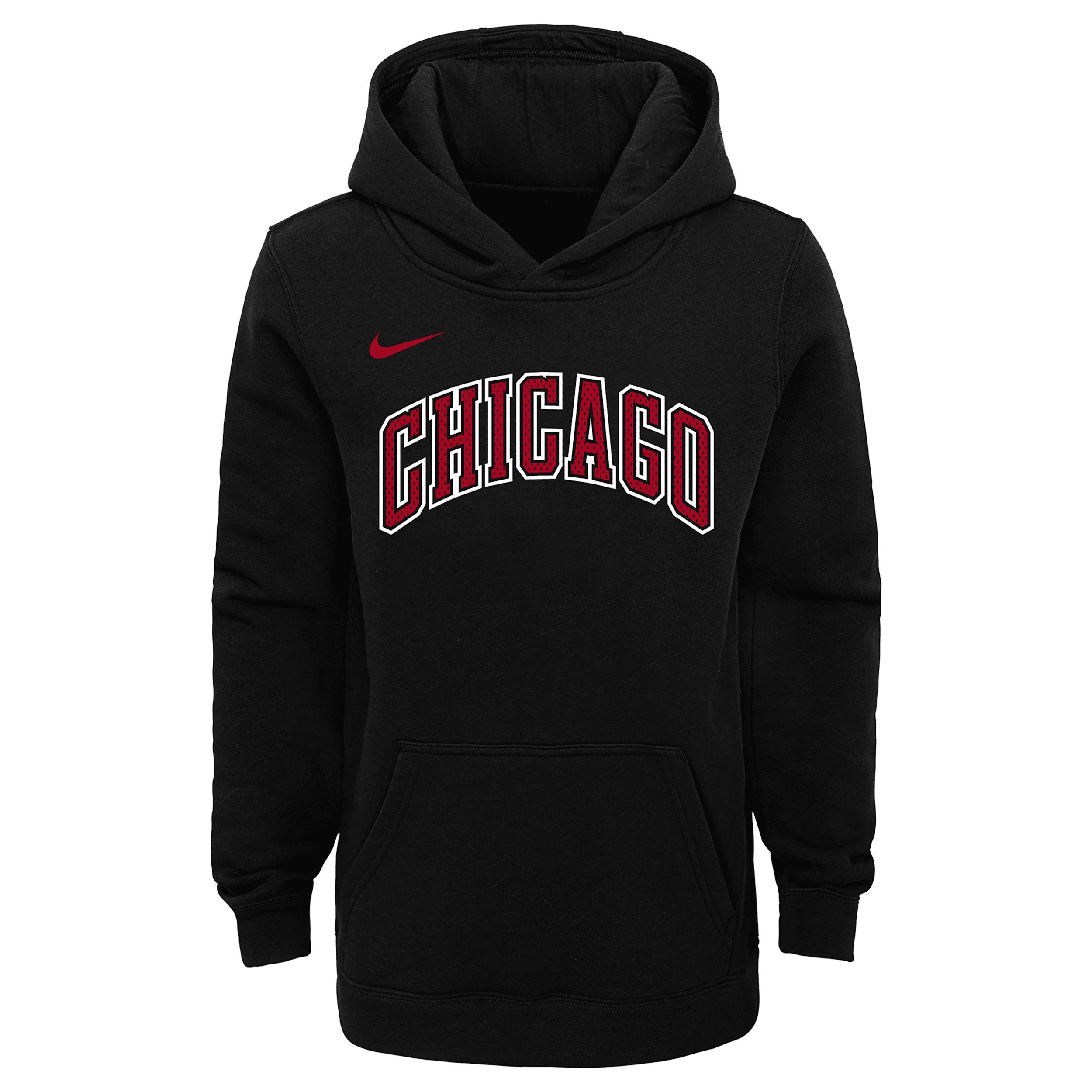 Chicago Bulls Club Fleece Big Kids' Nike NBA Pullover Hoodie by NIKE