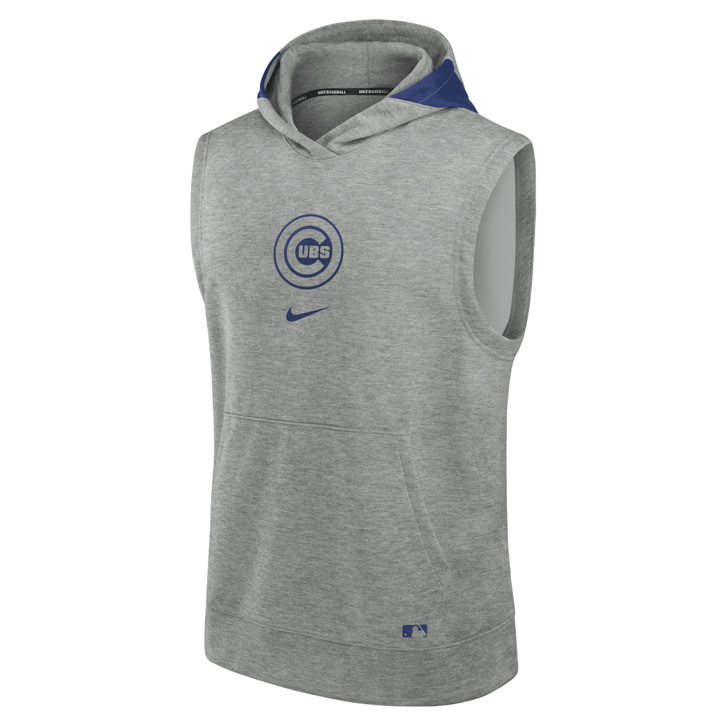 Chicago Cubs Authentic Collection Early Work Menâs Nike Men's Dri-FIT MLB Sleeveless Pullover Hoodie by NIKE
