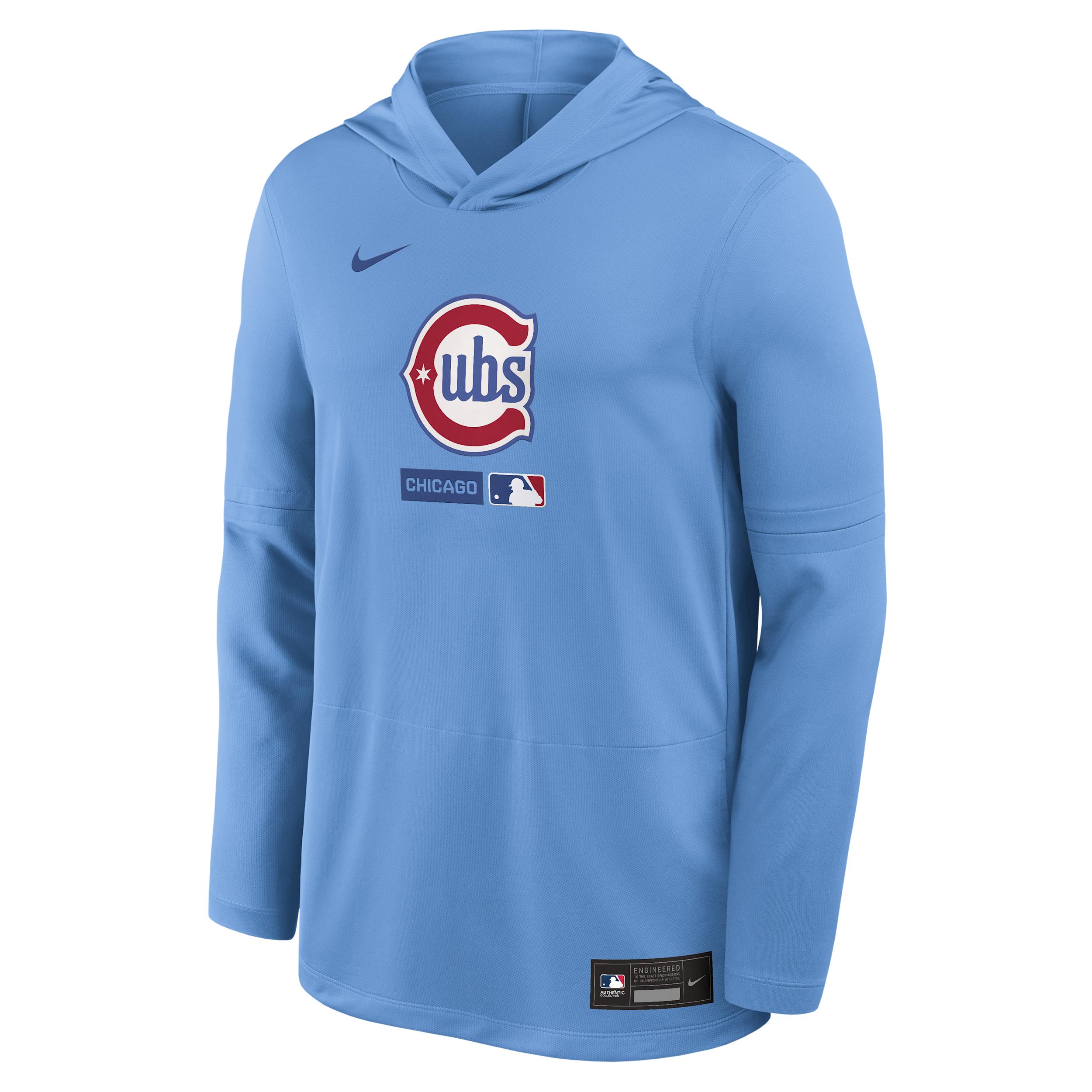 Chicago Cubs Authentic Collection Nike Men's Dri-FIT MLB Long-Sleeve Hooded Top by NIKE