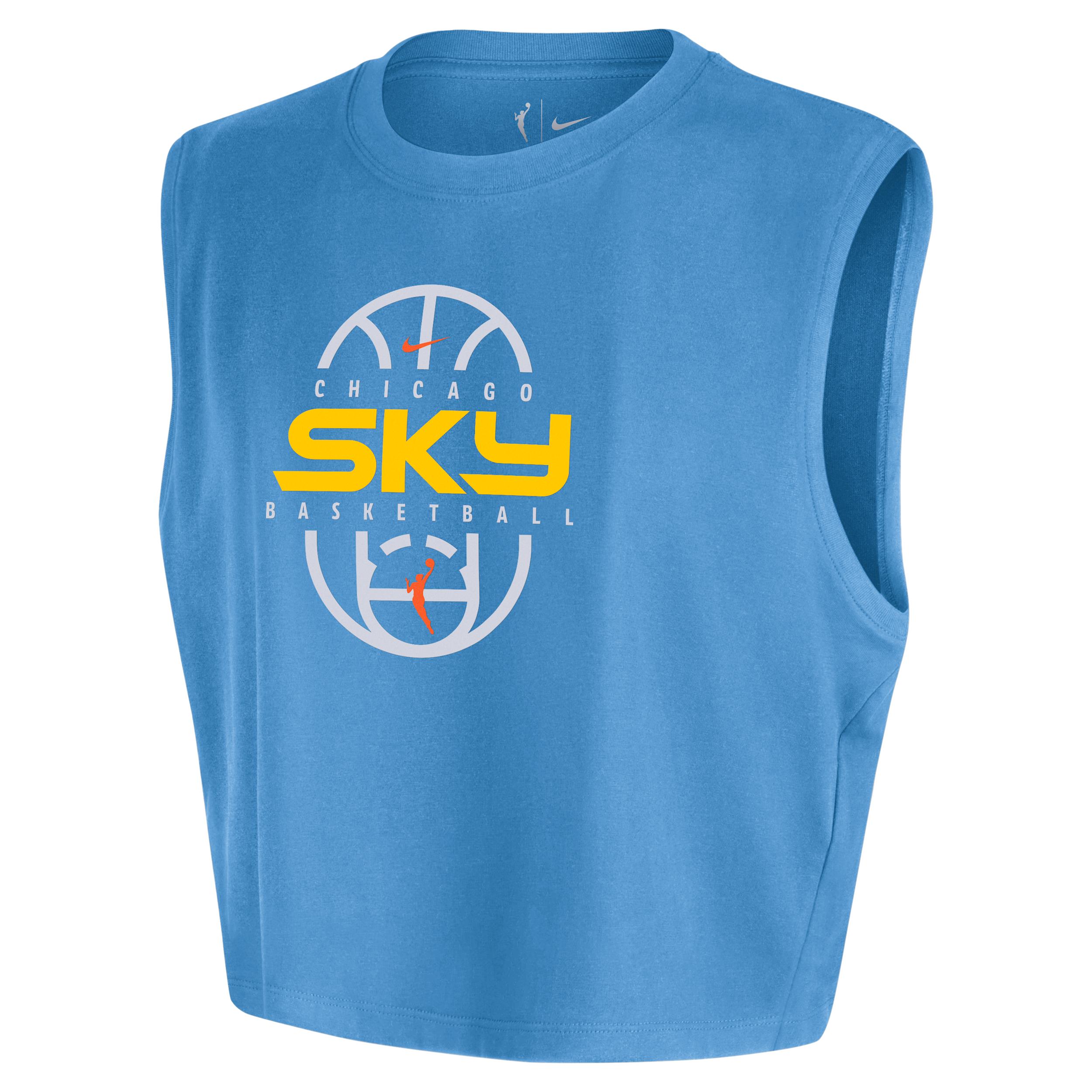 Chicago Sky Nike Women's WNBA Authentic Sleeveless Cropped T-Shirt by NIKE